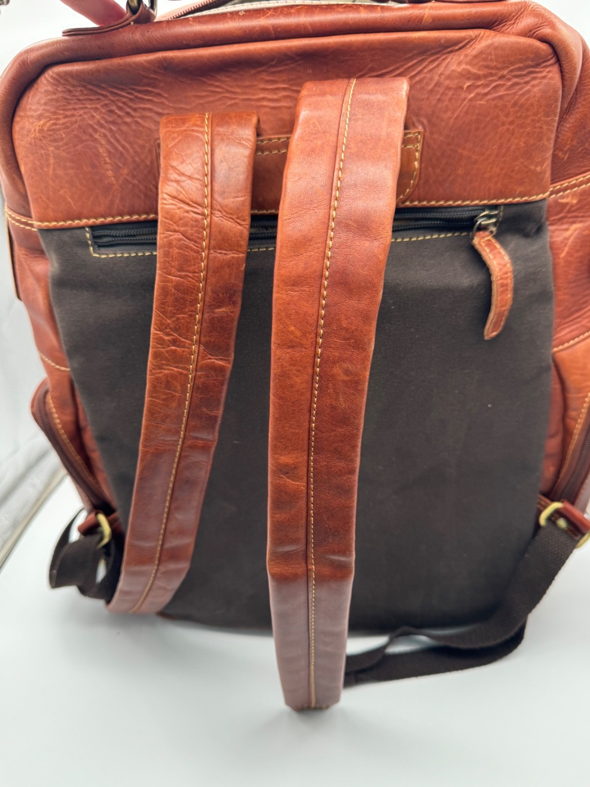 Marco Daniela distressed brown genuine leather backpack / laptop bag
