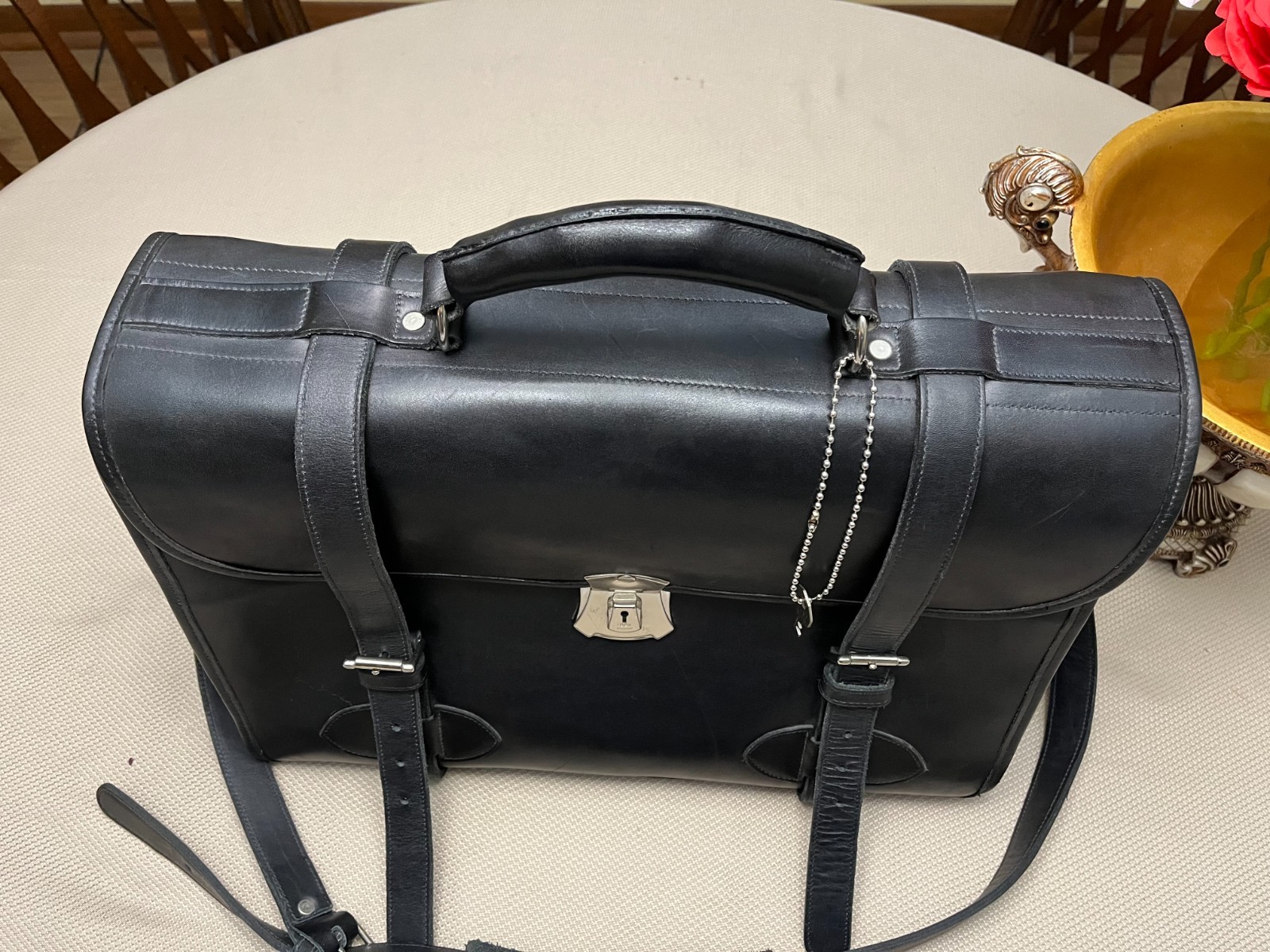 CUSTOM HIDE “1945 US ARMY” American Saddle Leather Briefcase / Messenger Bag