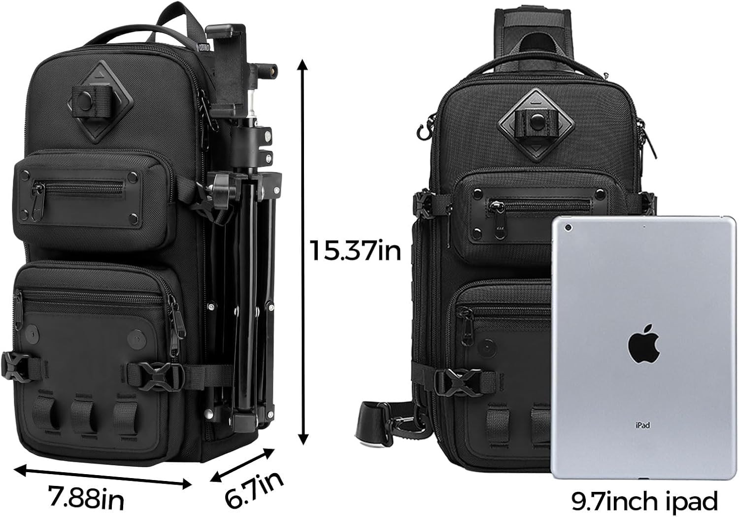 Sling Bag for Men, Large Capacity Crossbody Chest Pack, Water-Resistant Tactical