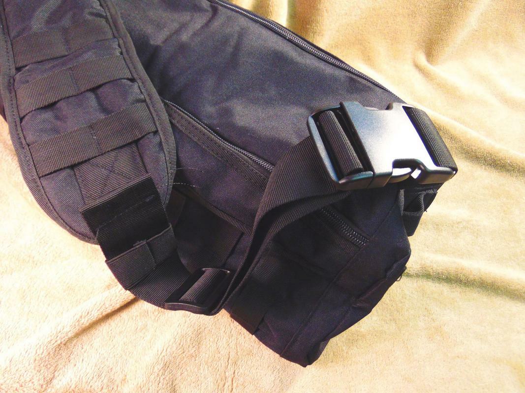 Tactical Sling Pack Tote Messenger Top Loading Black Ballistic Nylon Web OS