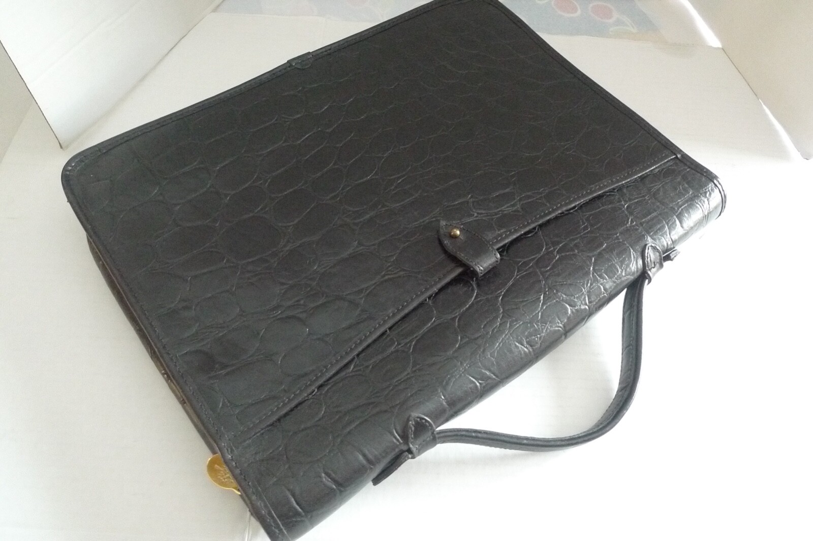MULBERRY – LEATHER BRIEFCASE- ATTACHE – CROC PATTERN – MADE IN ENGLAND