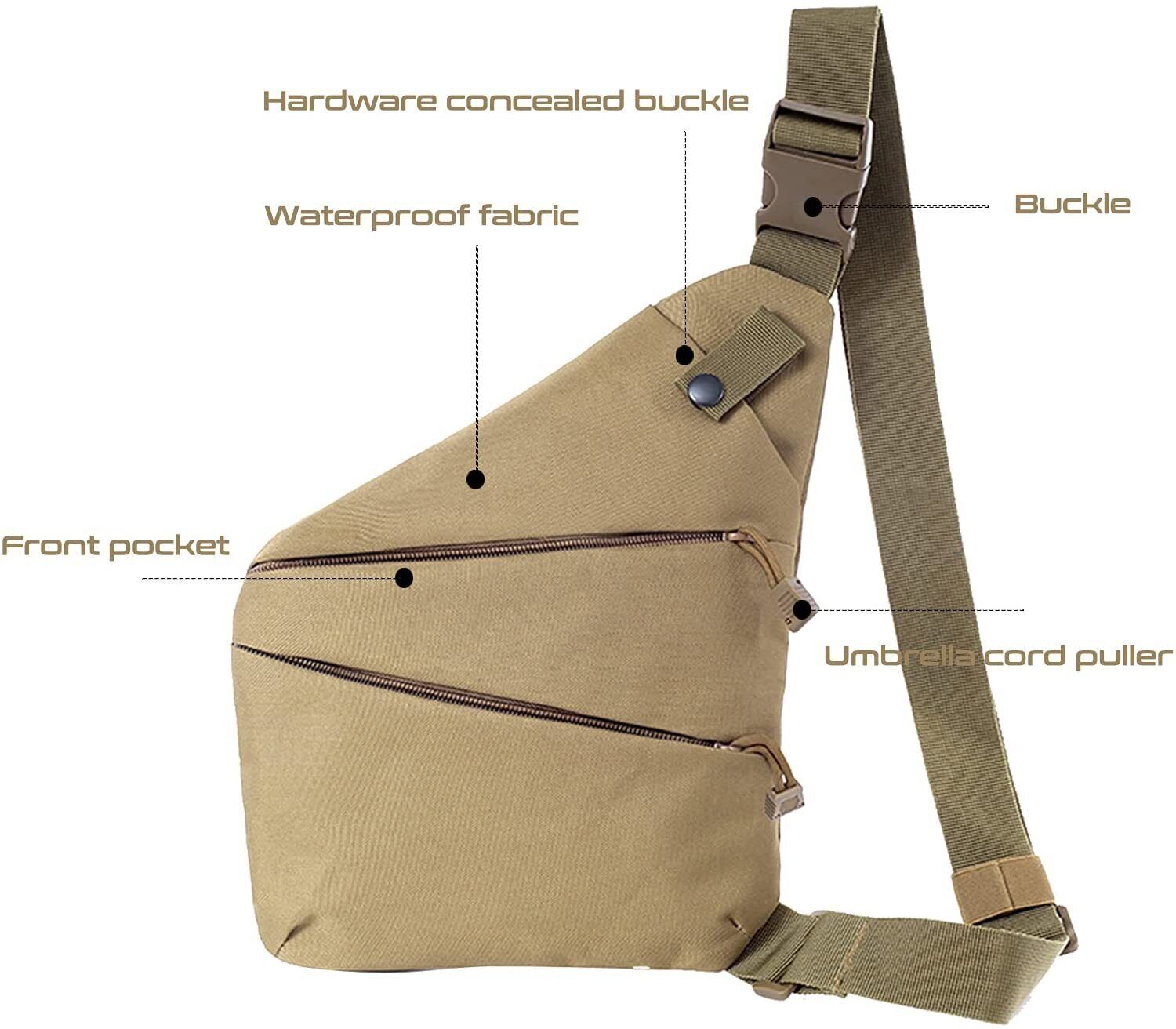 Tactical Shoulder Bag Men Crossbody Backpack Anti-theft Gun Holster Chest Bag