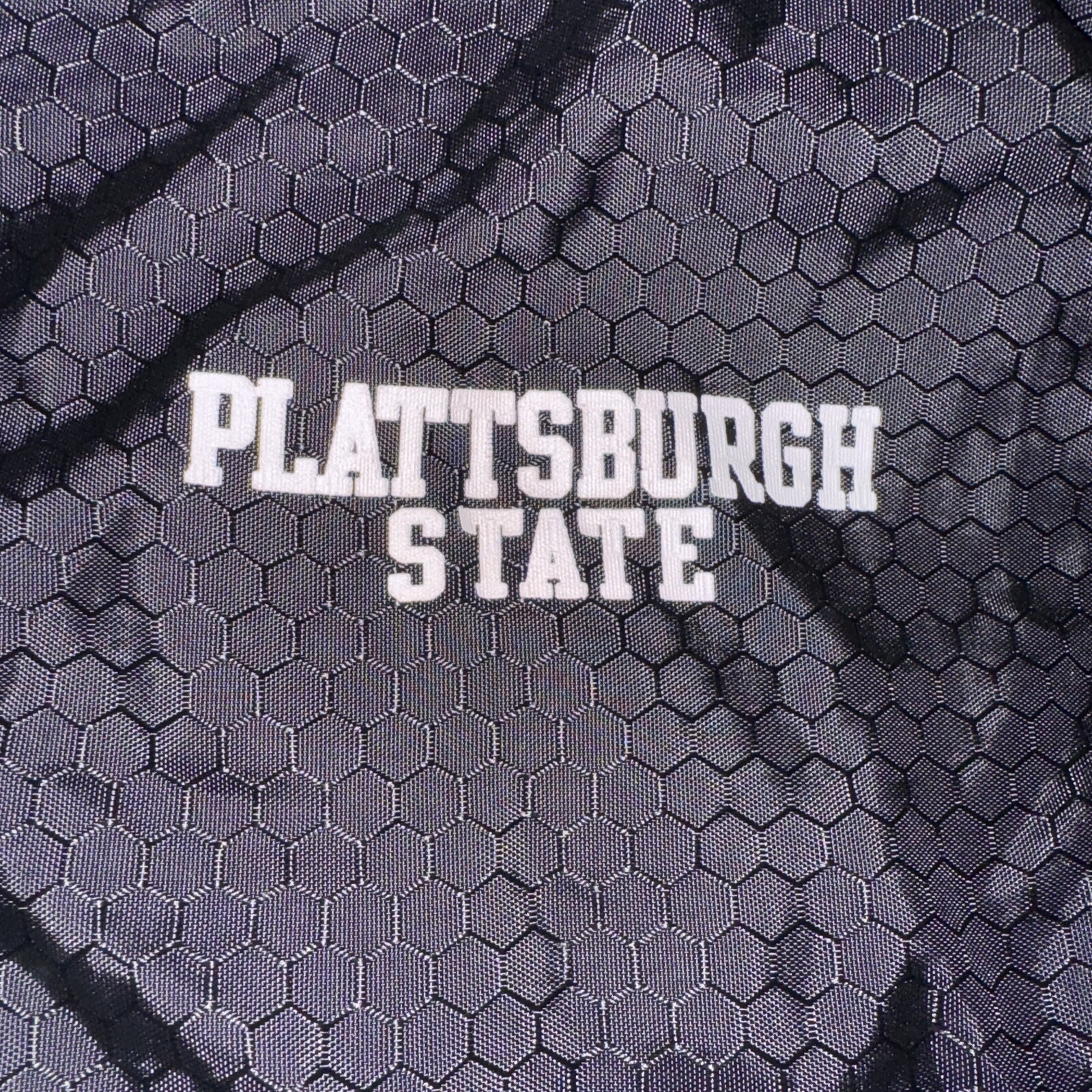 Under Armour Drawstring Backpack Plattsburgh State College Black UA Logo Pocket