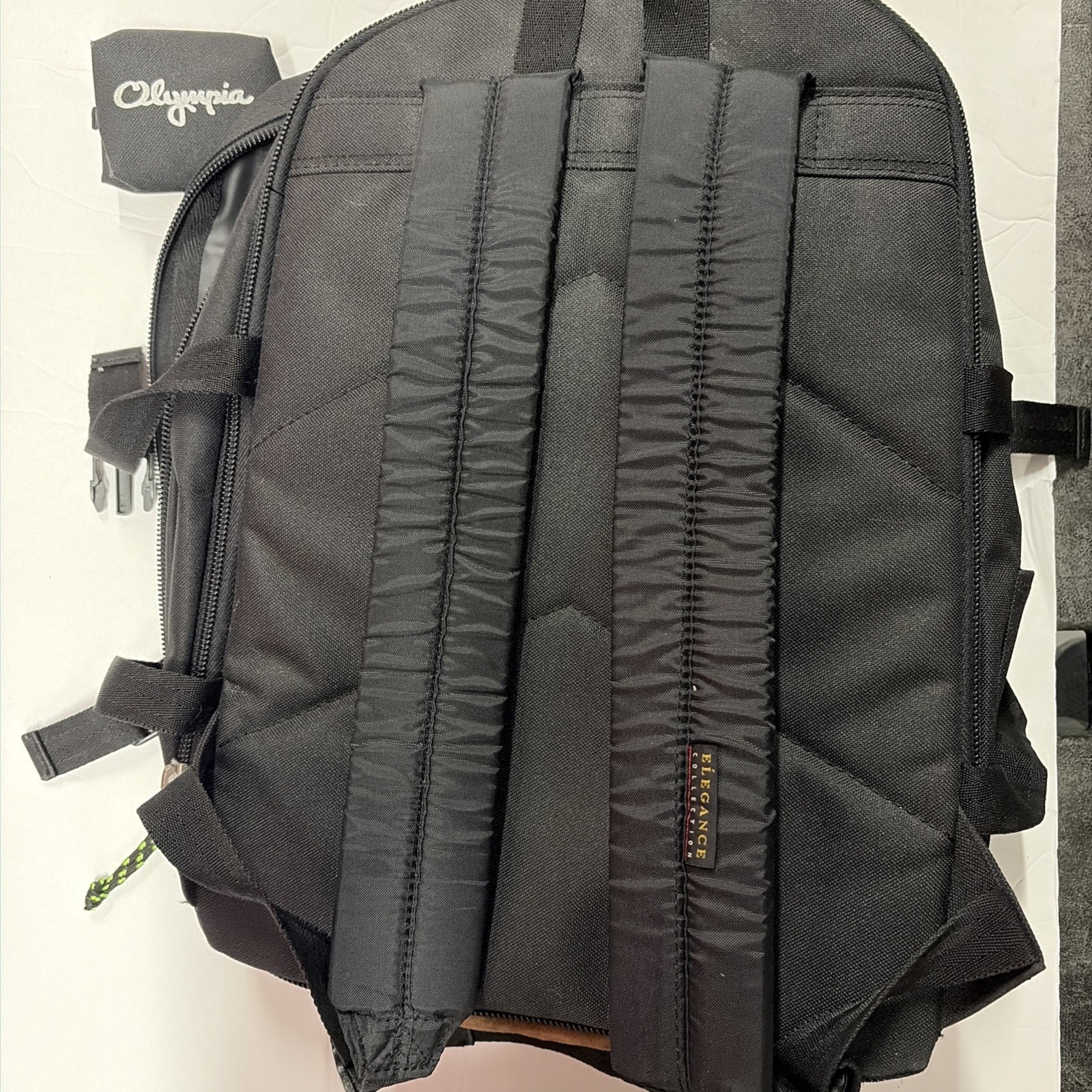 Vintage Sports Plus by Olympia Backpack Black Suede Leather Bottom 90s Y2K