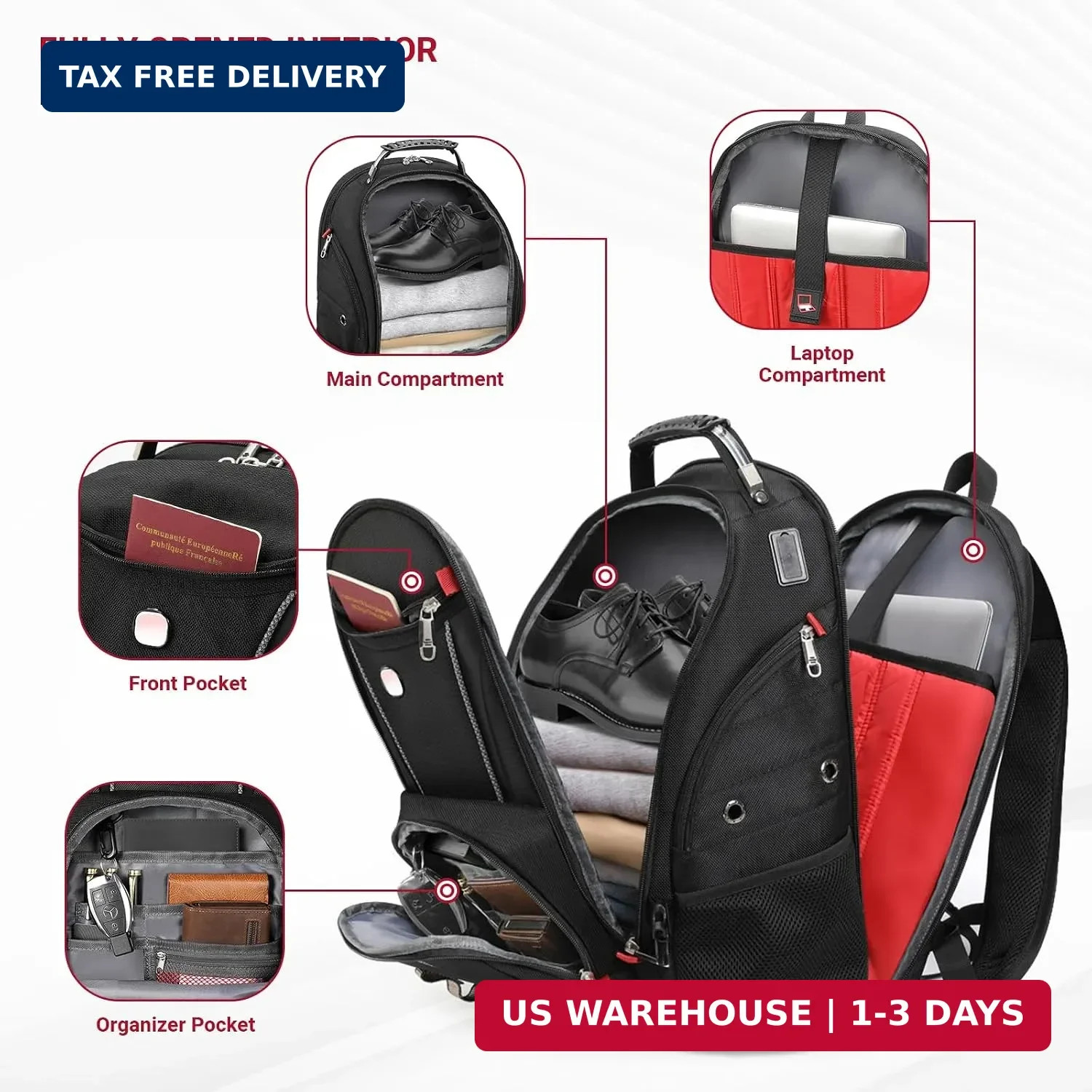 Star Cloud 17.3″ Laptop Backpack – USB Charging, TSA Friendly, Business Travel
