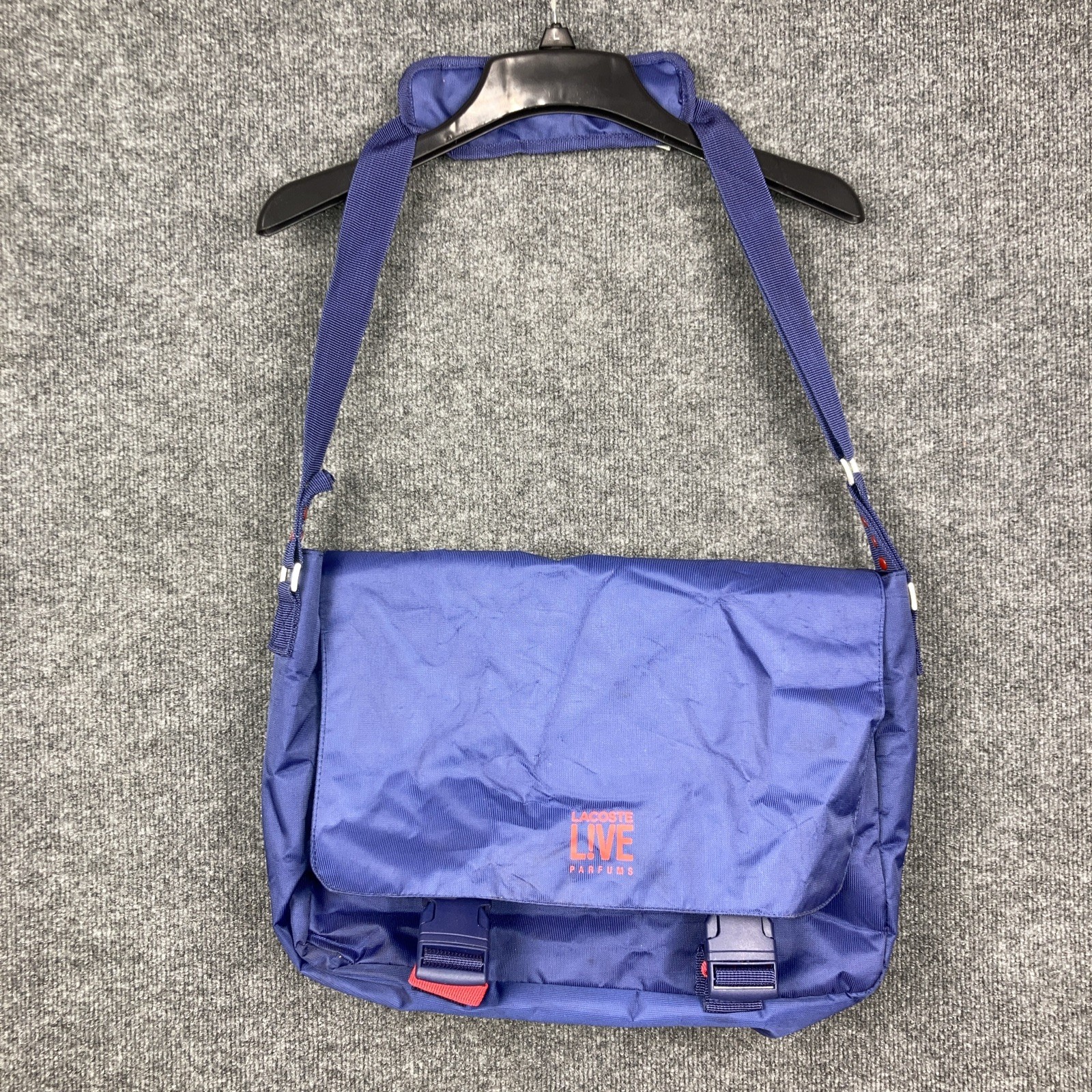 Lacoste Live Parfums Royal Blue Shoulder Messenger Bag EUC