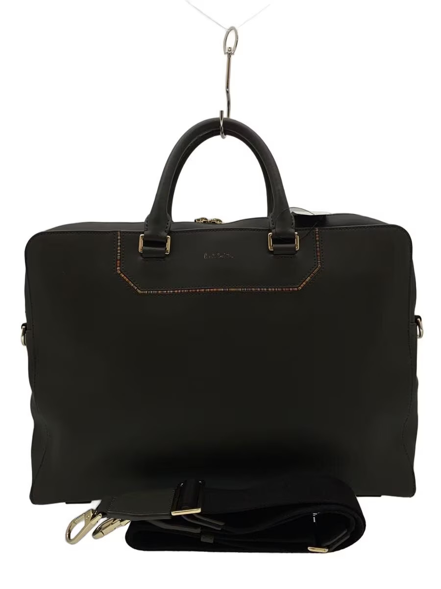 Paul Smith Leather Briefcase, Gray, Plain