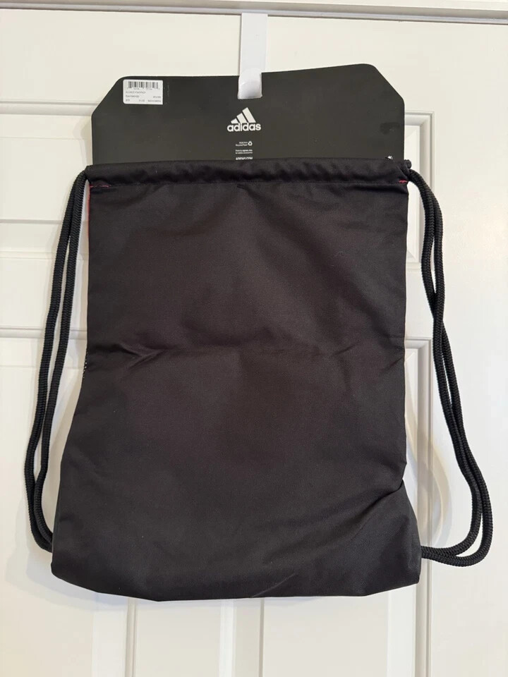 Adidas Alliance II Sackpack Drawstring Sling Bag Zipper Pockets Red/Black