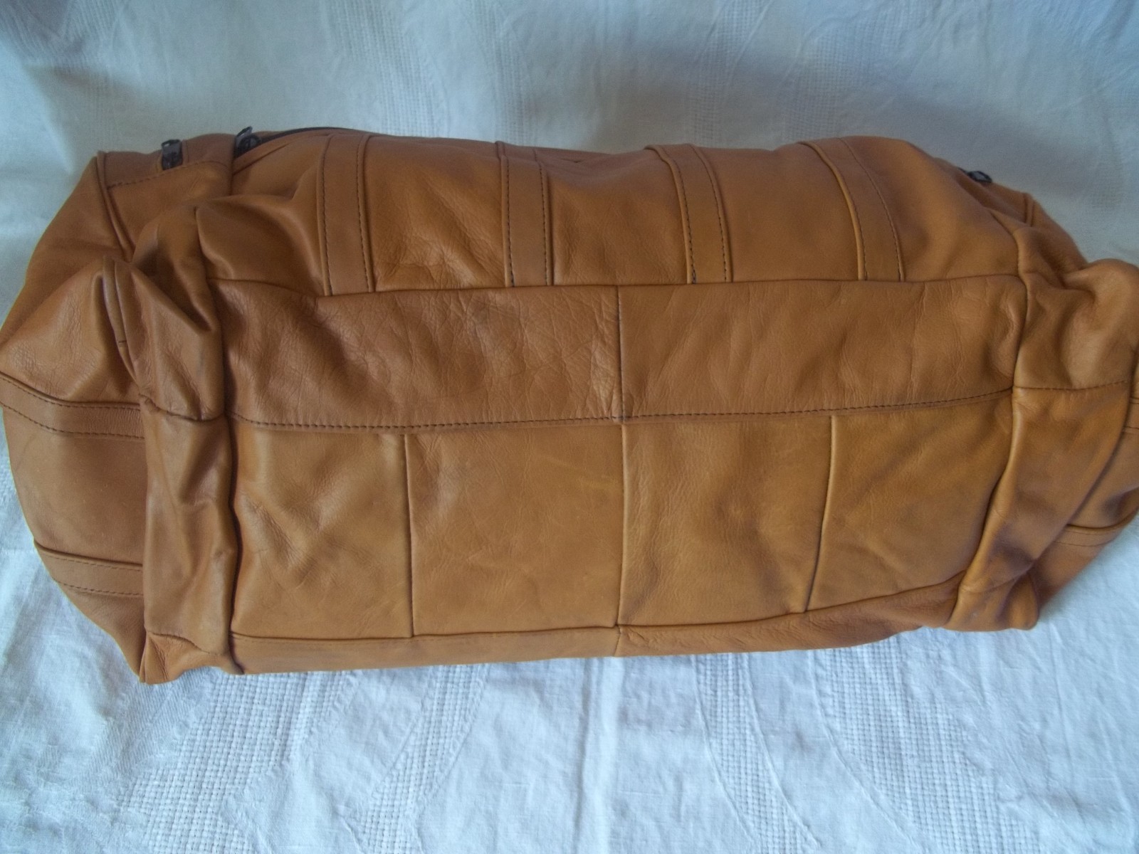 Large Duffle Bag Weekend Camel Bovine Handmade Leather Travel Bag