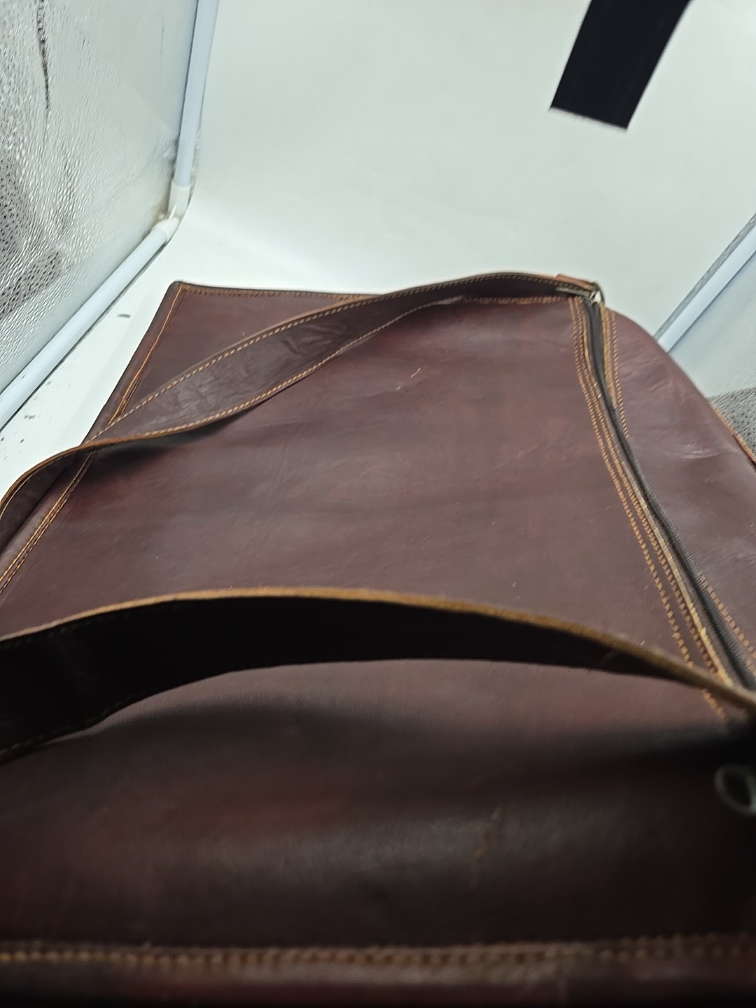 Leather Briefcase Laptop Messenger bag best computer satchel Bag 17 1/2″ 14″