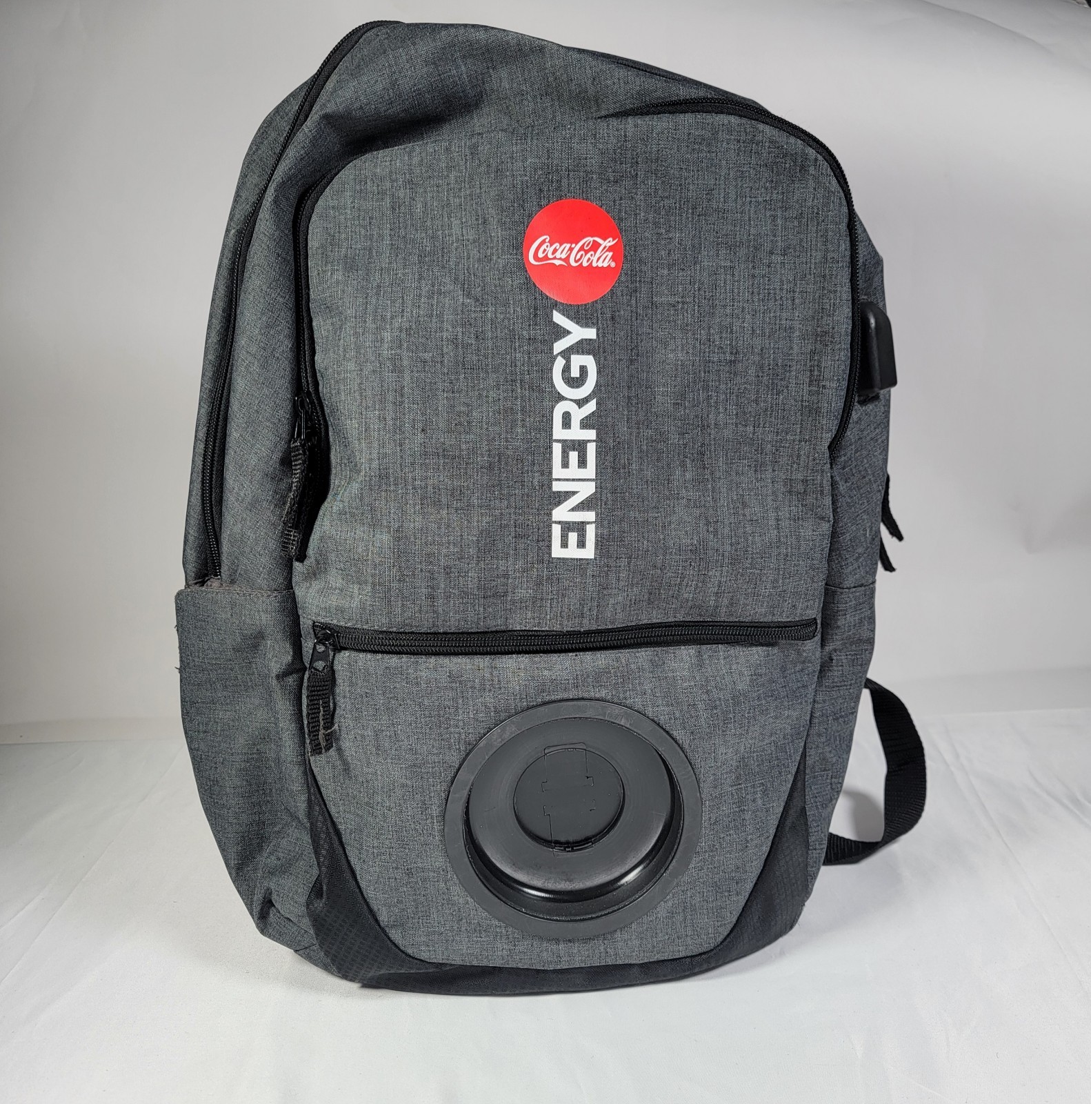 Coca Cola Energy Backpack Gray Leeds Bluetooth Speaker Holder Insulated Cool Bag
