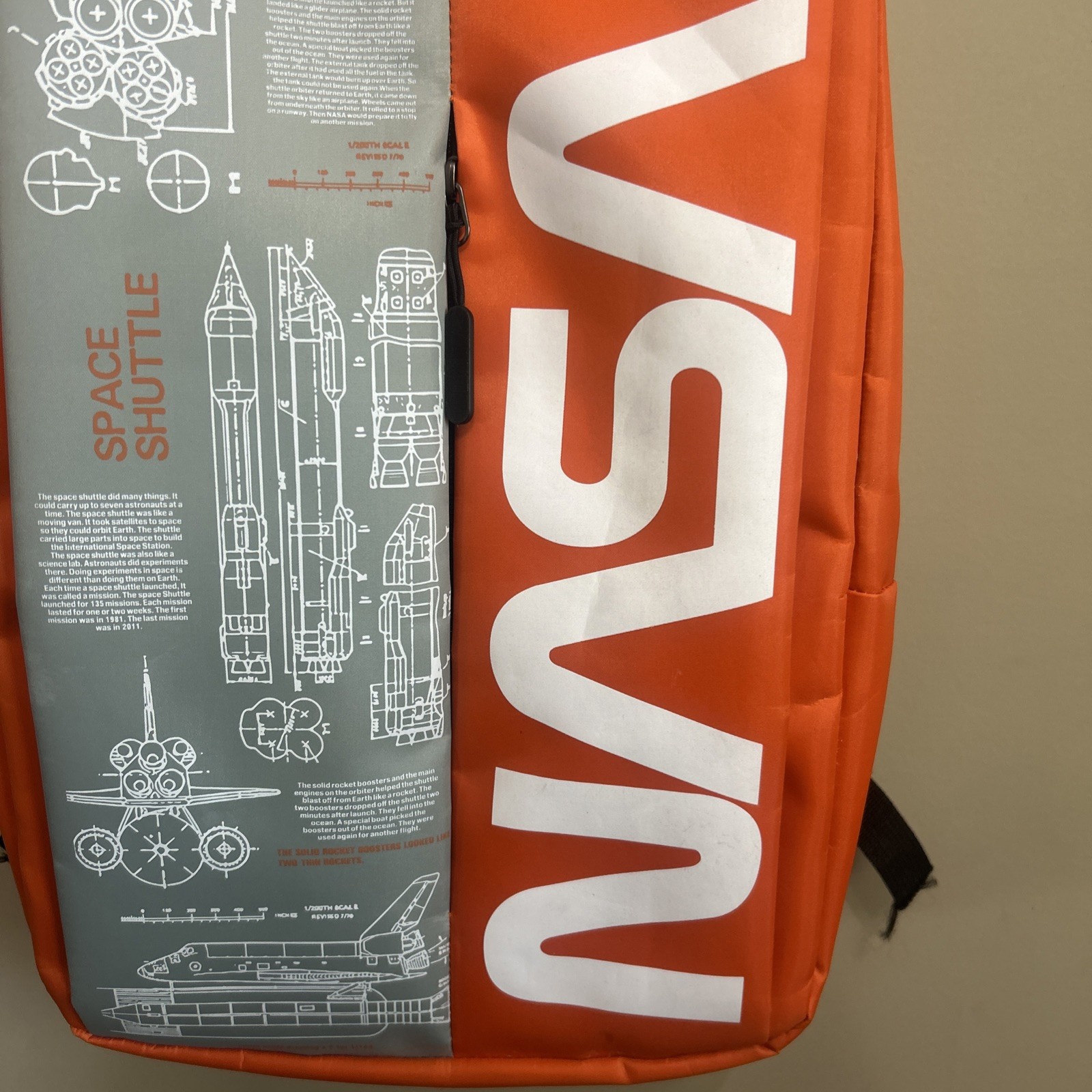 NASA Backpack Spacesuit Orange Space Shuttle USB Cable NWT