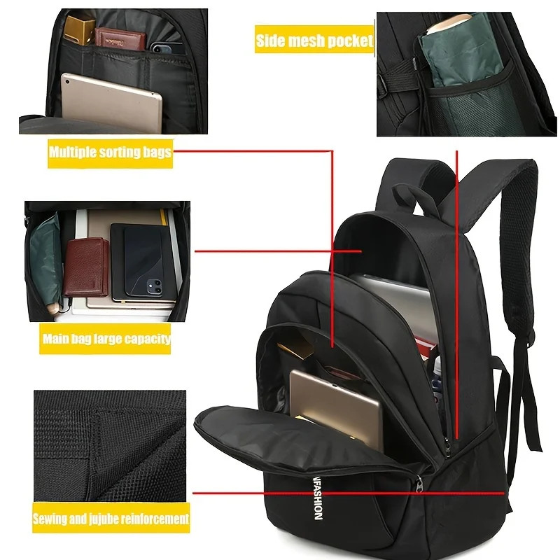 Men’s Backpacks Oxford Waterproof Rucksack Business Computer Bag Casual