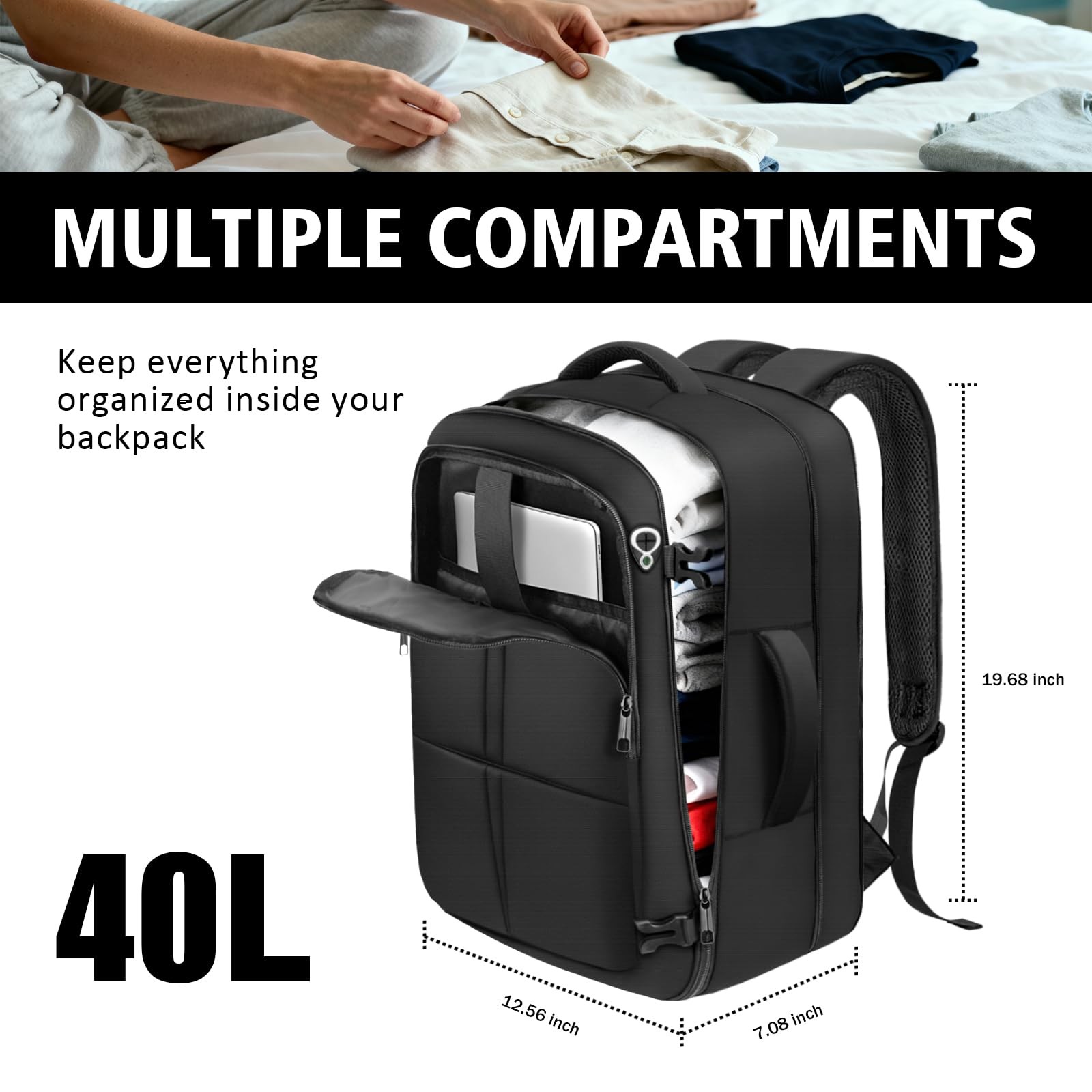 Travel Backpack For Men, Extra Large 50L Flight Approved Carry on Backpack, E…