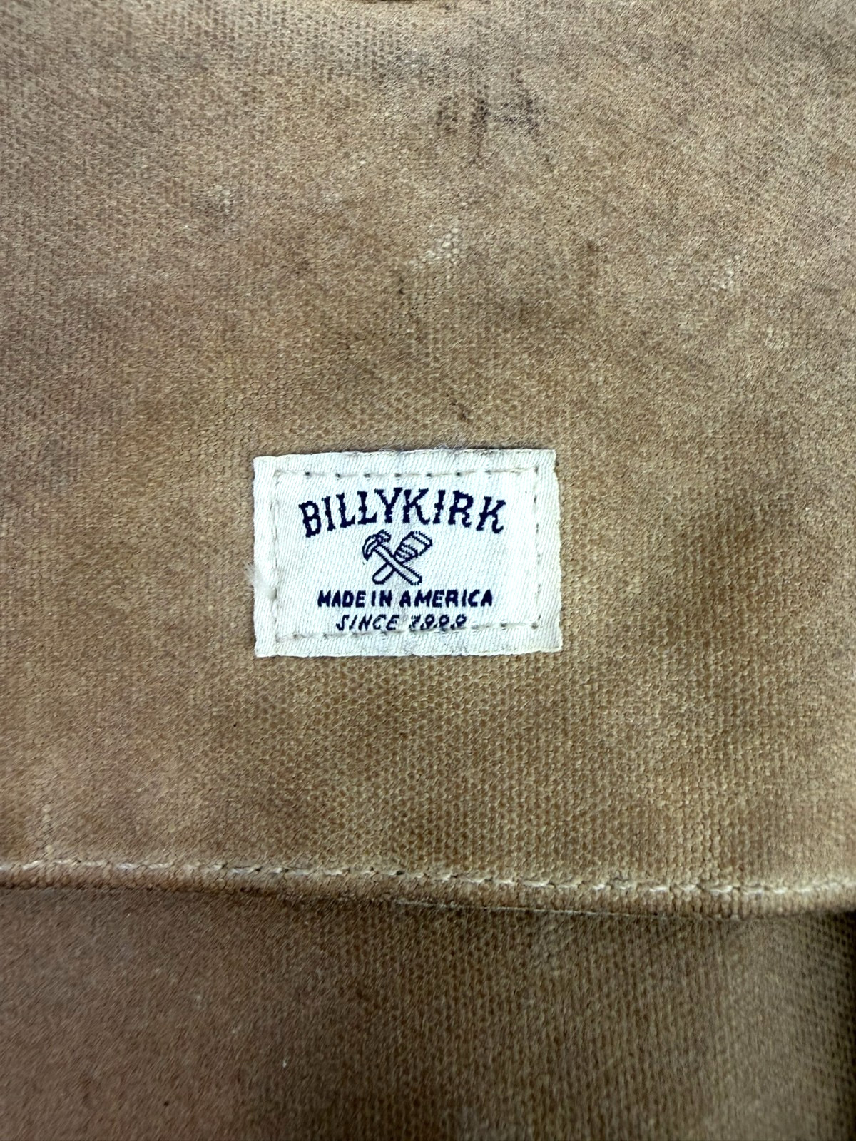 Billykirk Canvas & Leather Trim Rucksack Backpack Cotton Olive Tan Made In USA