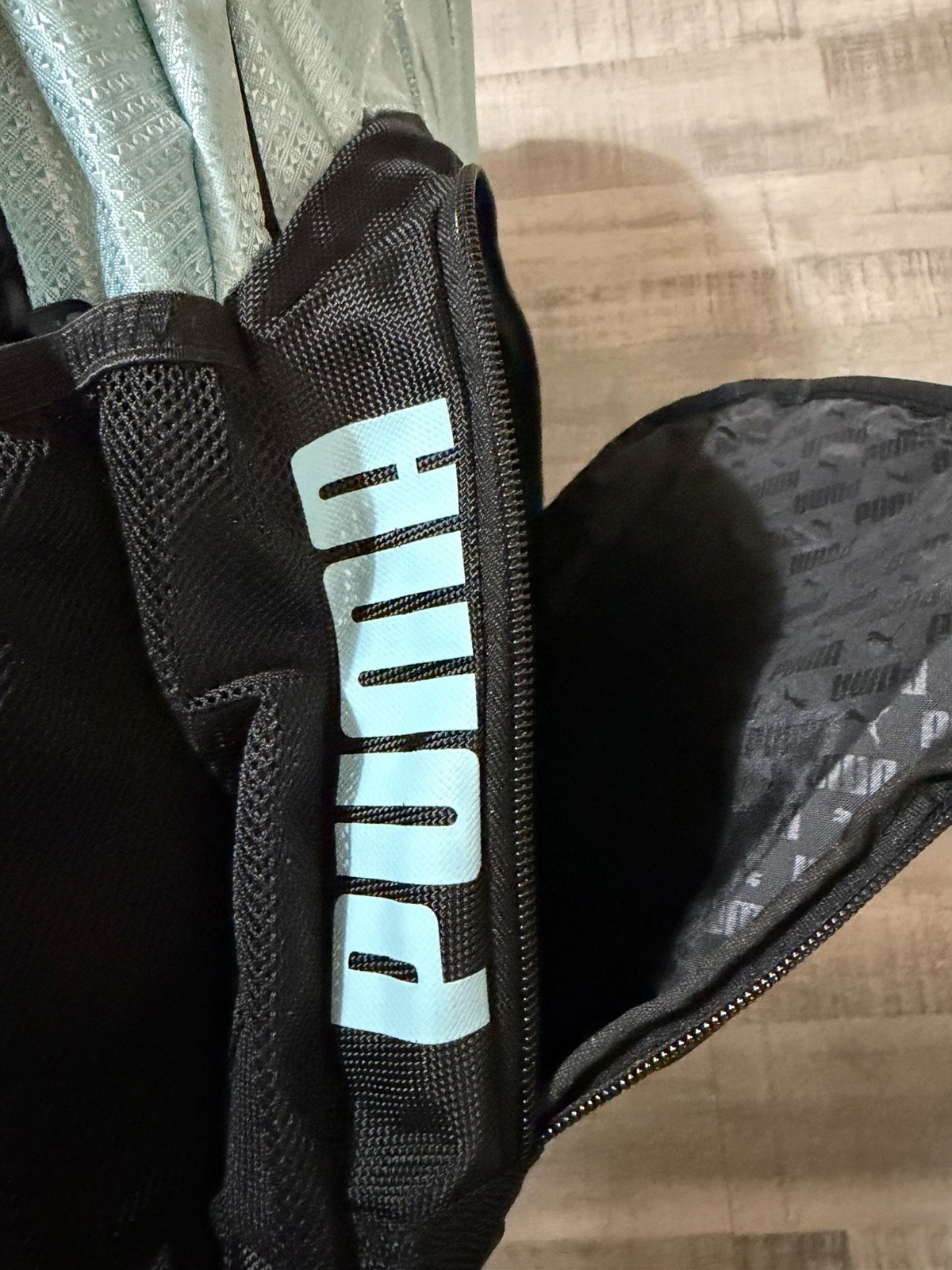 PUMA Backpack NWT Mint Green Black Laptop School Travel Book Bag Unisex