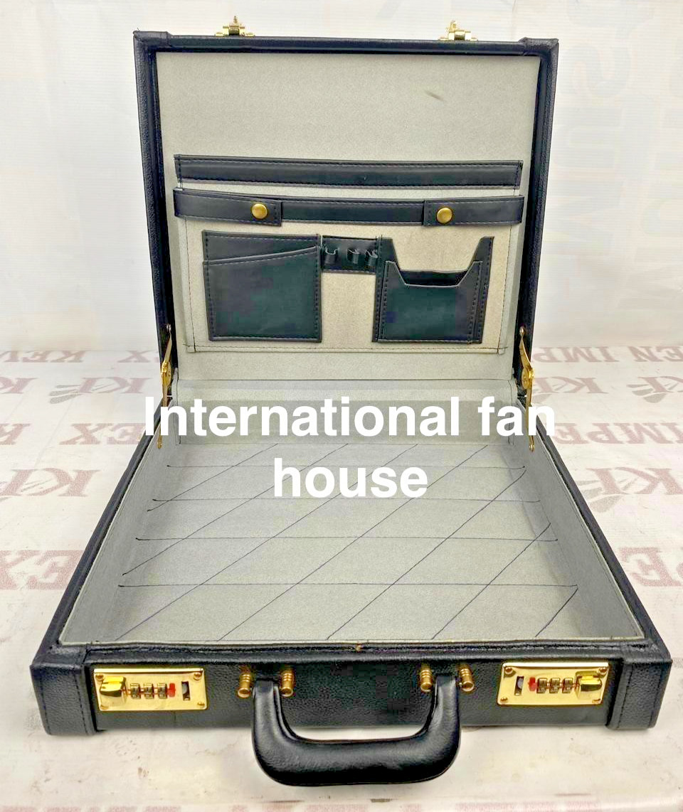 Executive Business Briefcase Faux Leather Attache case Expanding Office Bag