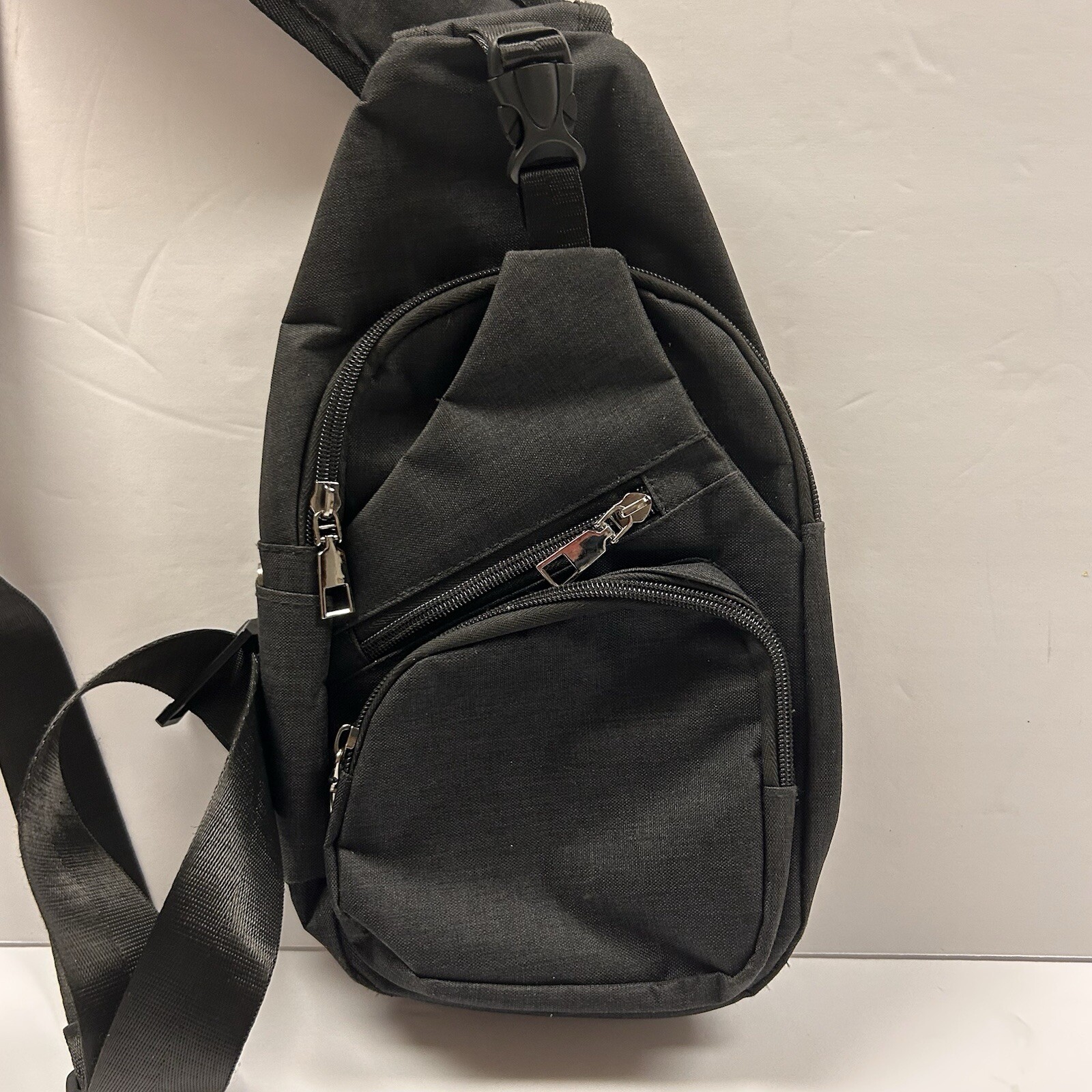 Nupouch One Strap Antitheft Black Sling Backpack with USB Charging Cable