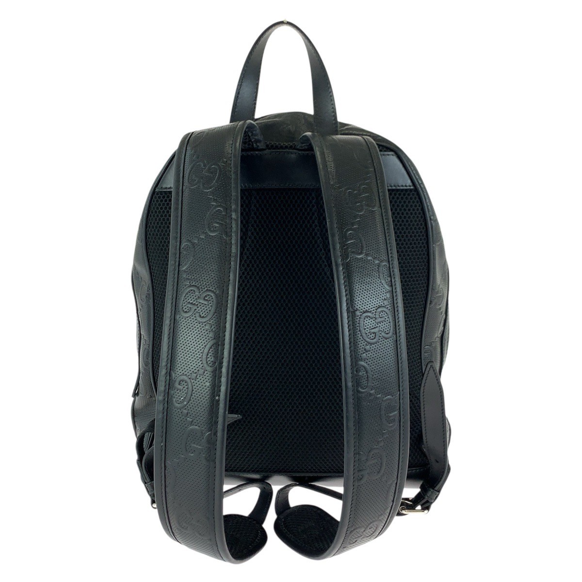 GUCCI GG emboss 658579 Backpack Backpack Black Black SilverHardware leather GG