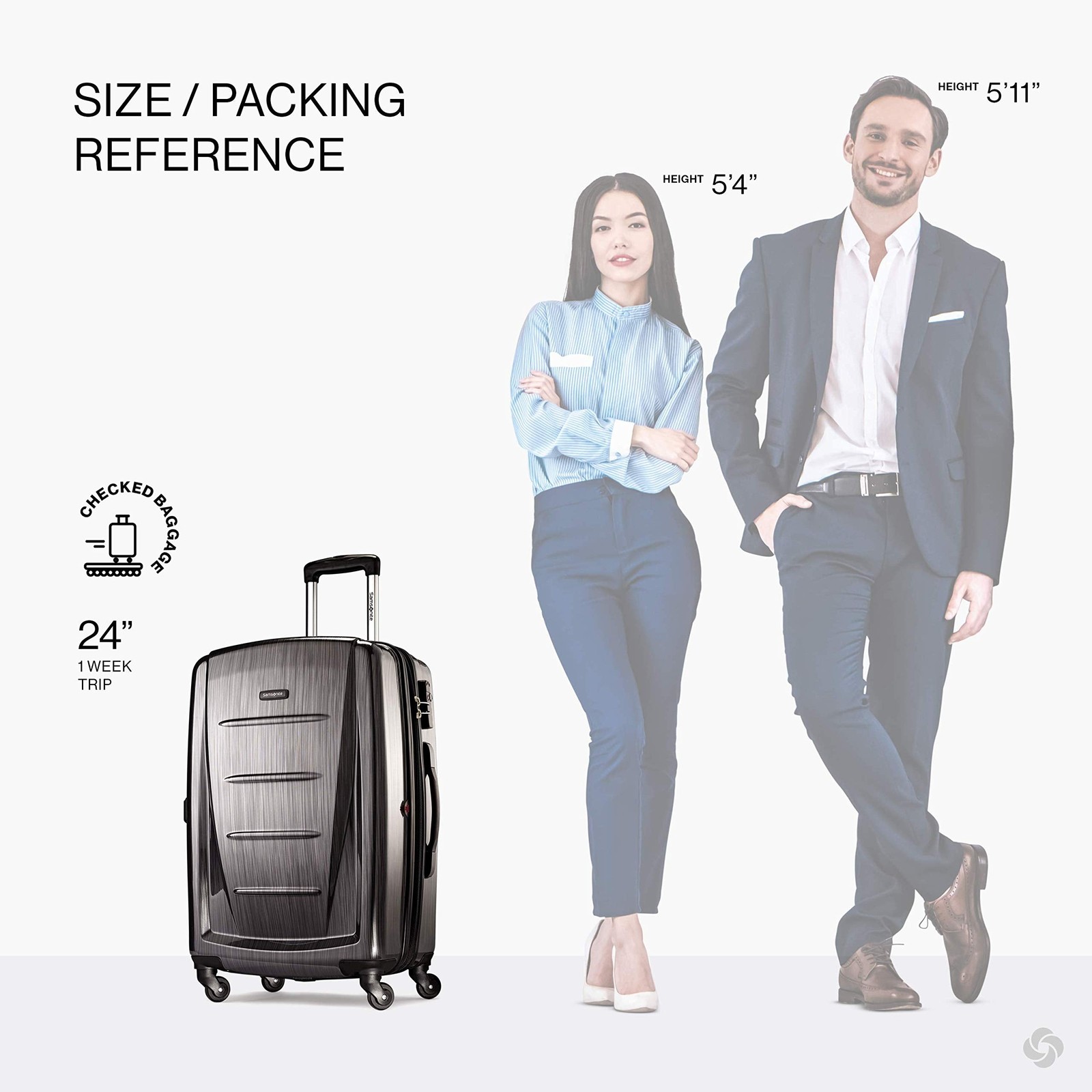 Samsonite Winfield 2 Hardside Luggage with 360 Spinner Wheels, 24 Inch U3