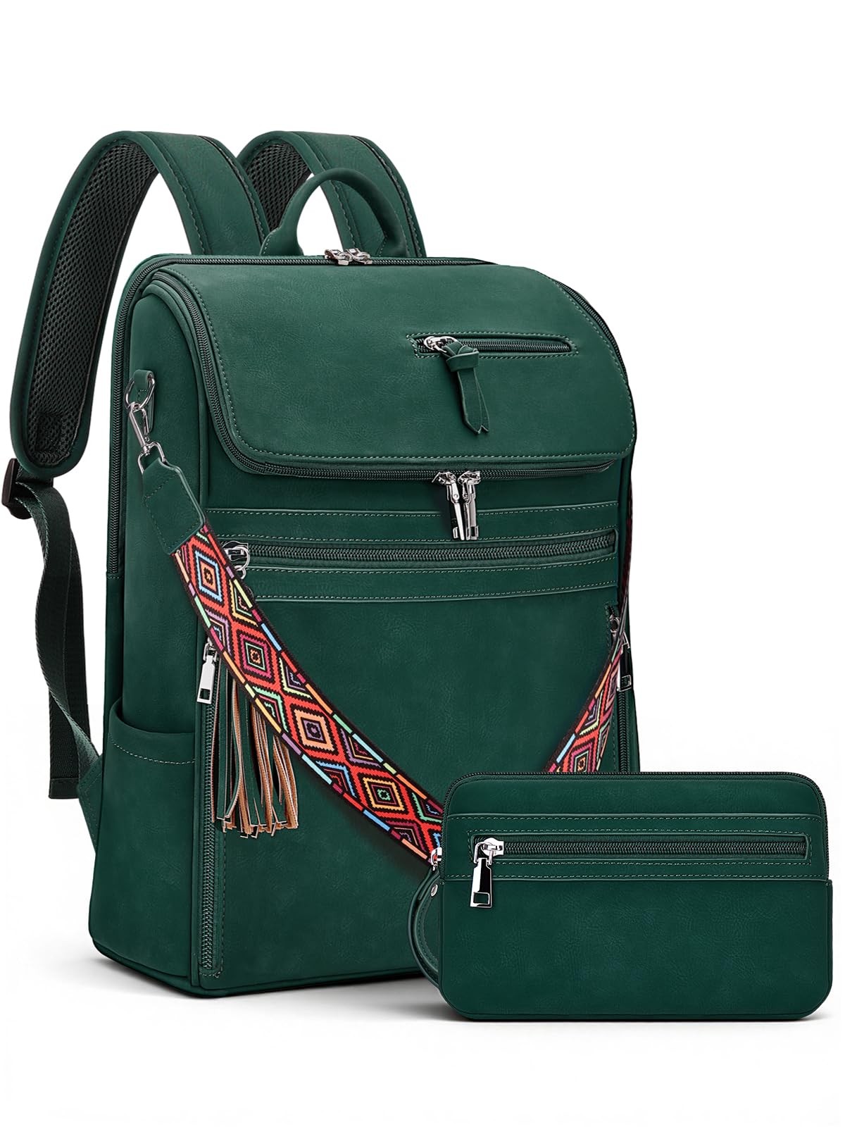 Leather Laptop Backpack for Women Designer Laptop Bag, 16.5 inch Travel Compu…