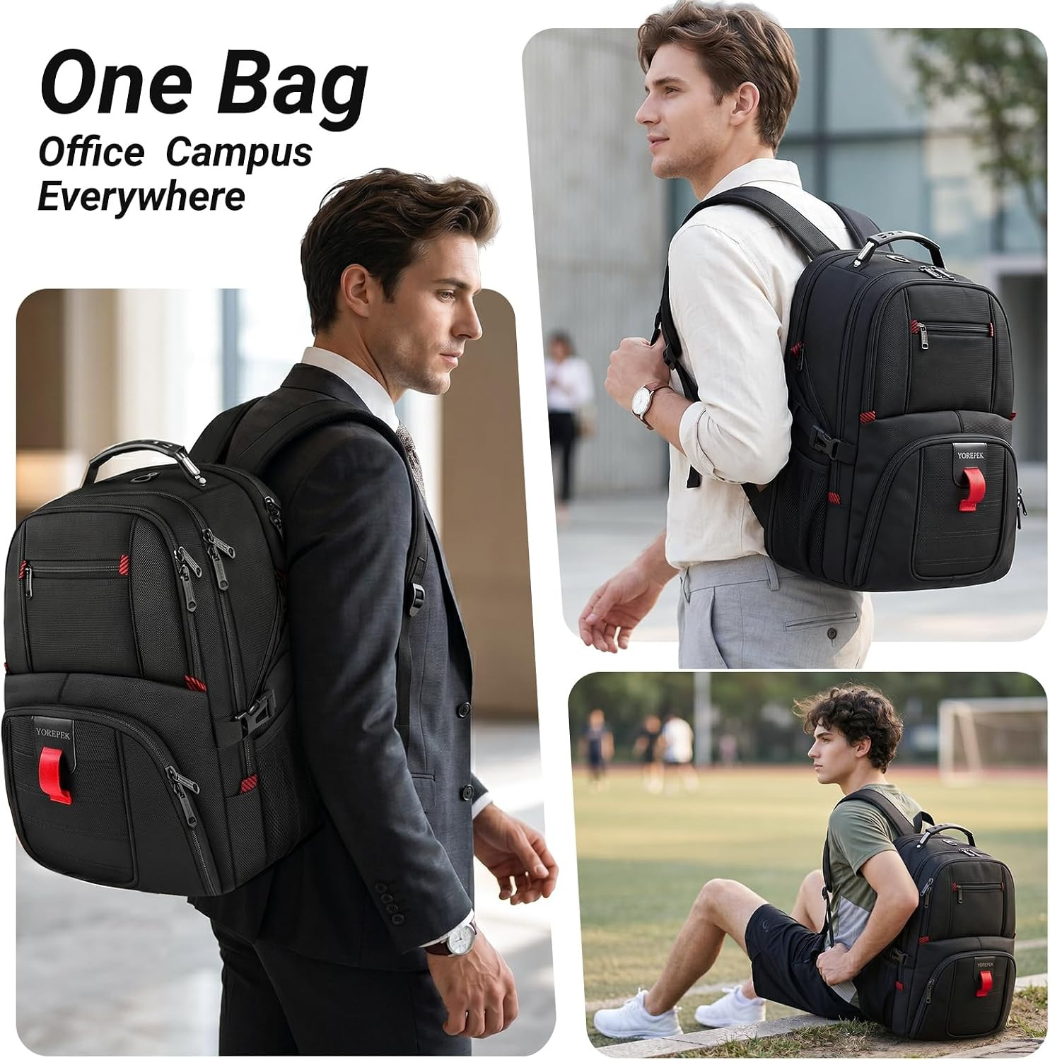 Large Laptop Backpack for Men, Heavy Duty Travel Backpack Carry on Flight Approv