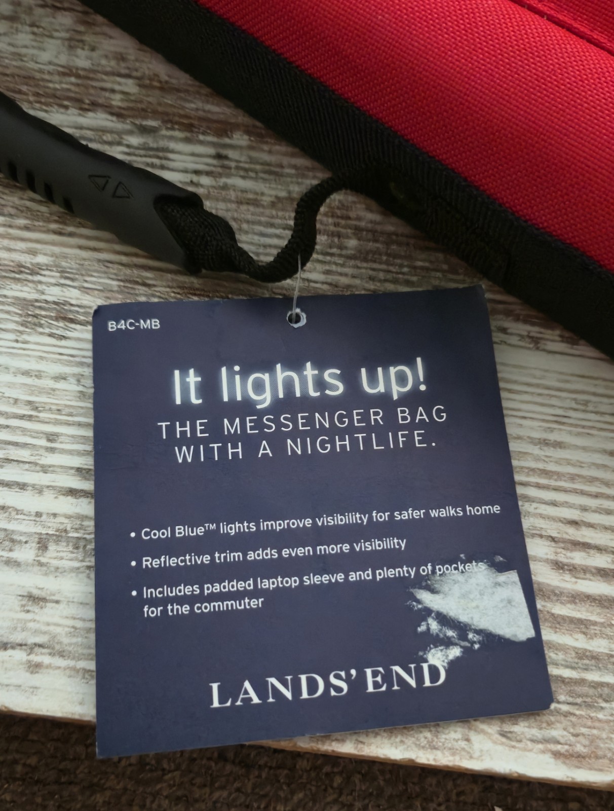 Lands’ End “Cool Blue” Light-Up Messenger Bag – See Description