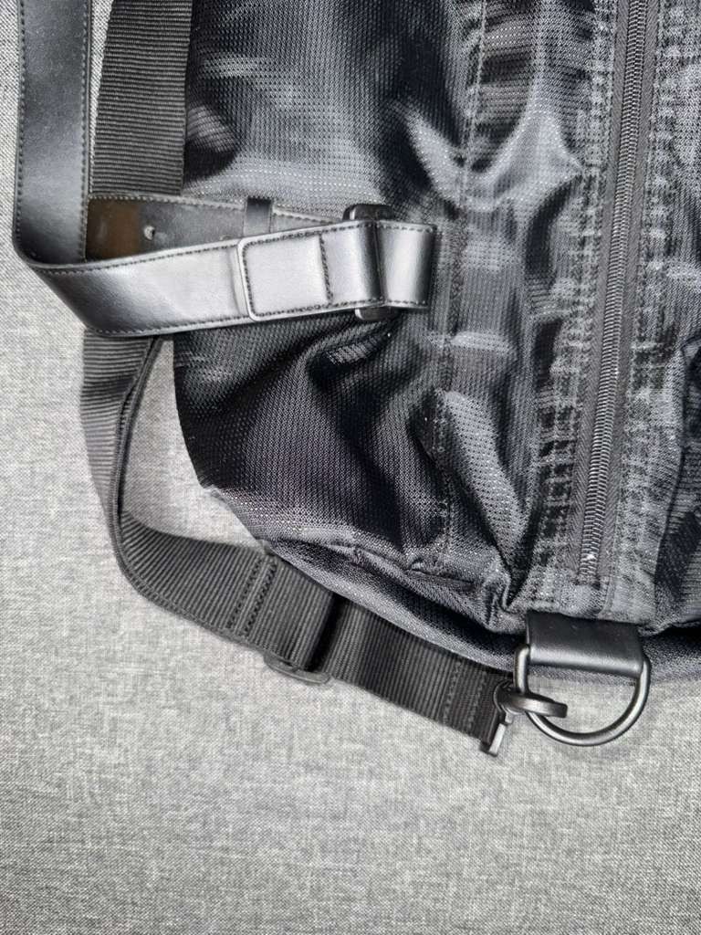 Armani Exchange AX Black Duffle Bag Tech Fabric Gym Travel Weekender
