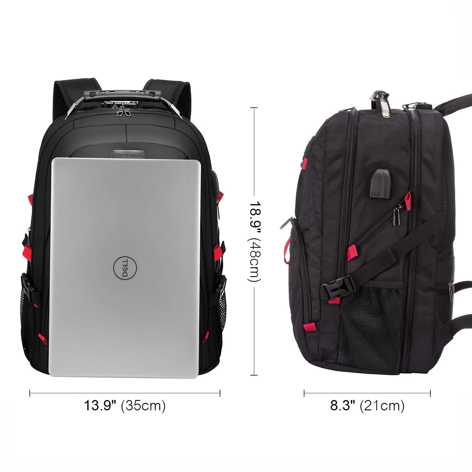 Travel Laptop Backpack Waterproof Anti Theft Backpack with Lock and USB Char…