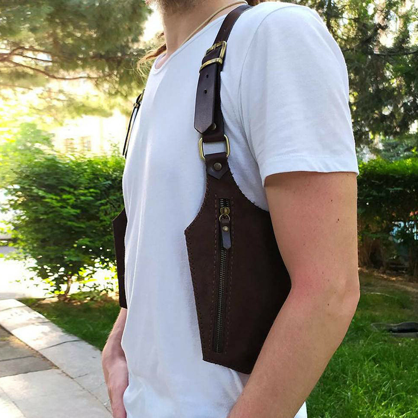 Men’s Adjustable Antitheft Hidden Underarm Shoulder Bag Wallet Strap Pocket