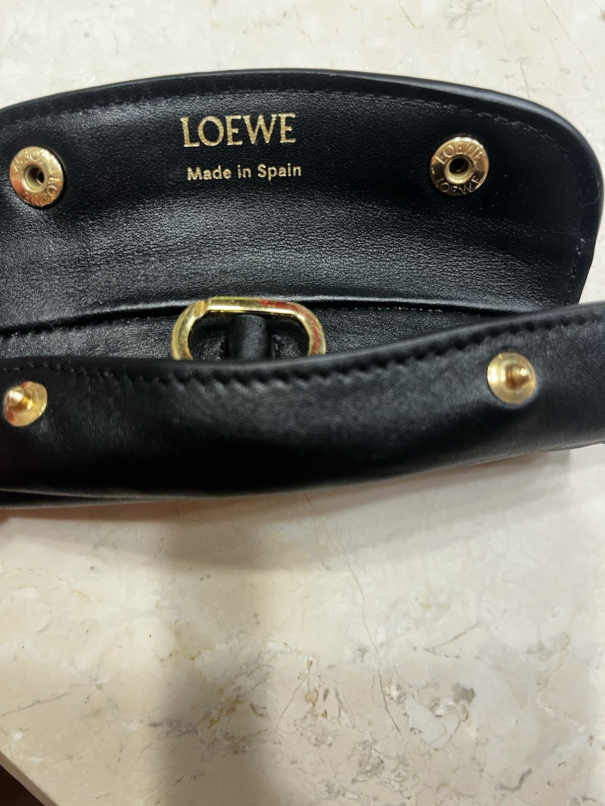 Loewe Black Leather Handbag Handle wrap bag handle grip Holder Accessory