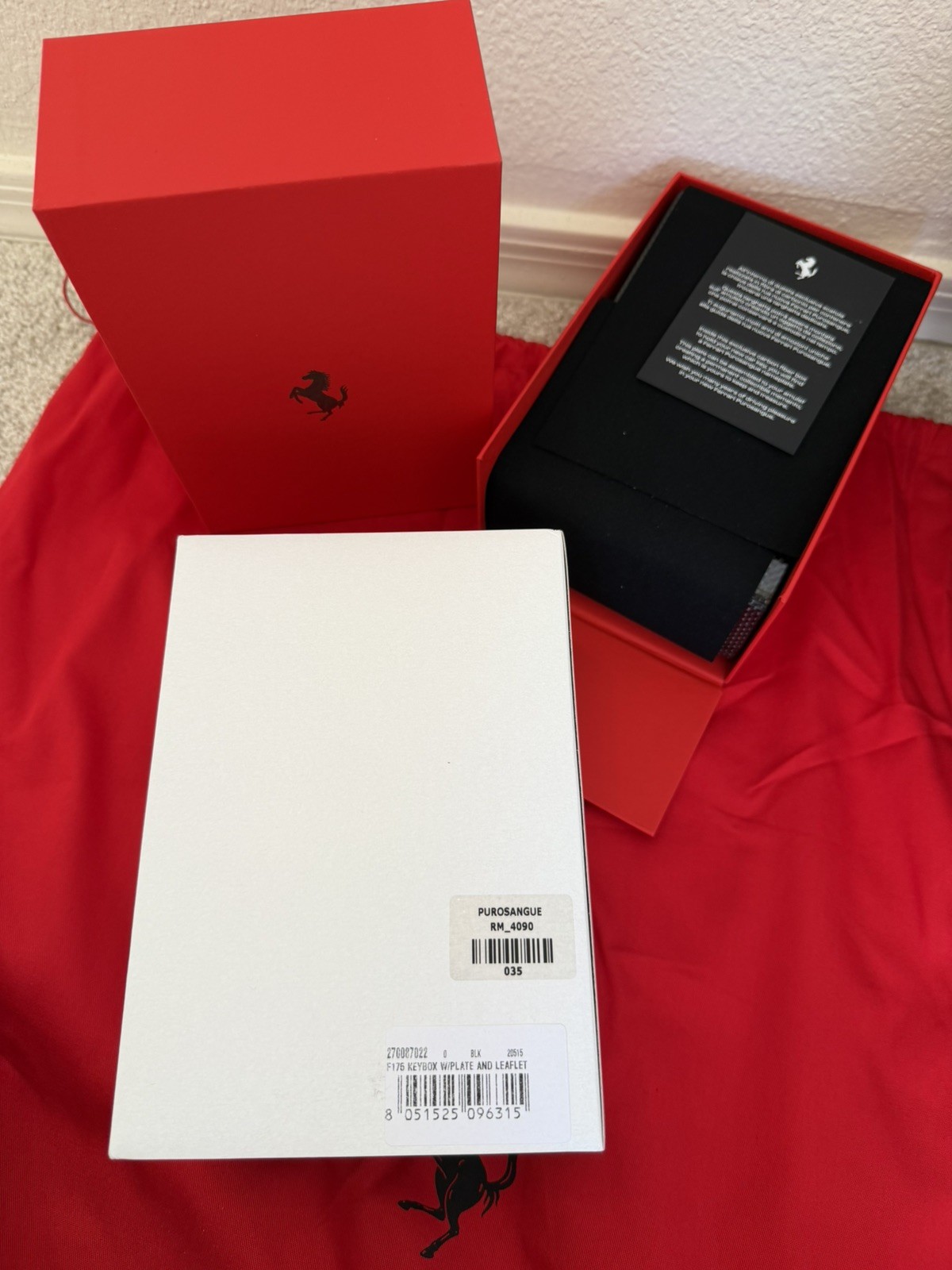 Ferrari Purosangue Owners Leather Backpack with Dust Bag AND KEY BOX – Genuine