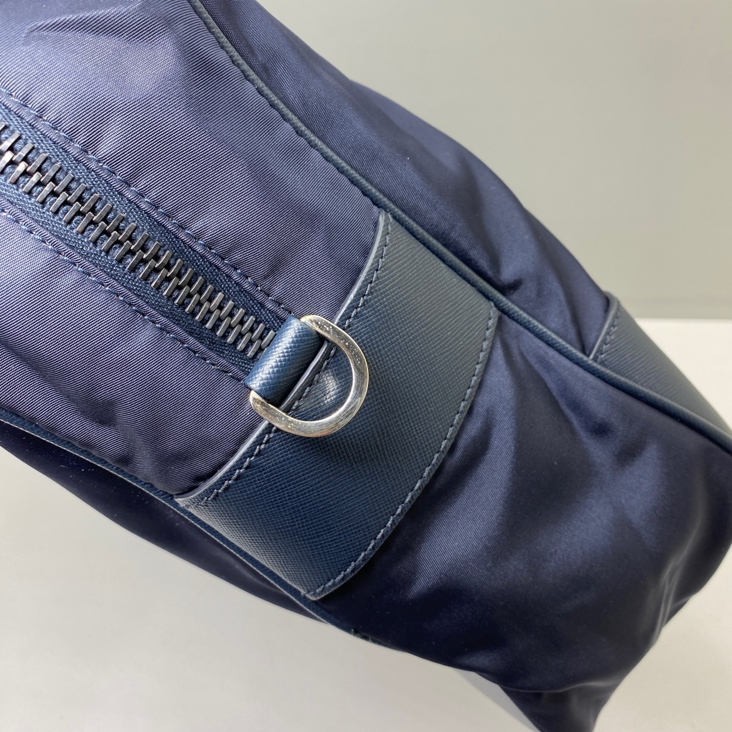 Prada Pre-Owned Authentic Briefcase Blue 36x28x7cm Nylon Free Shipping
