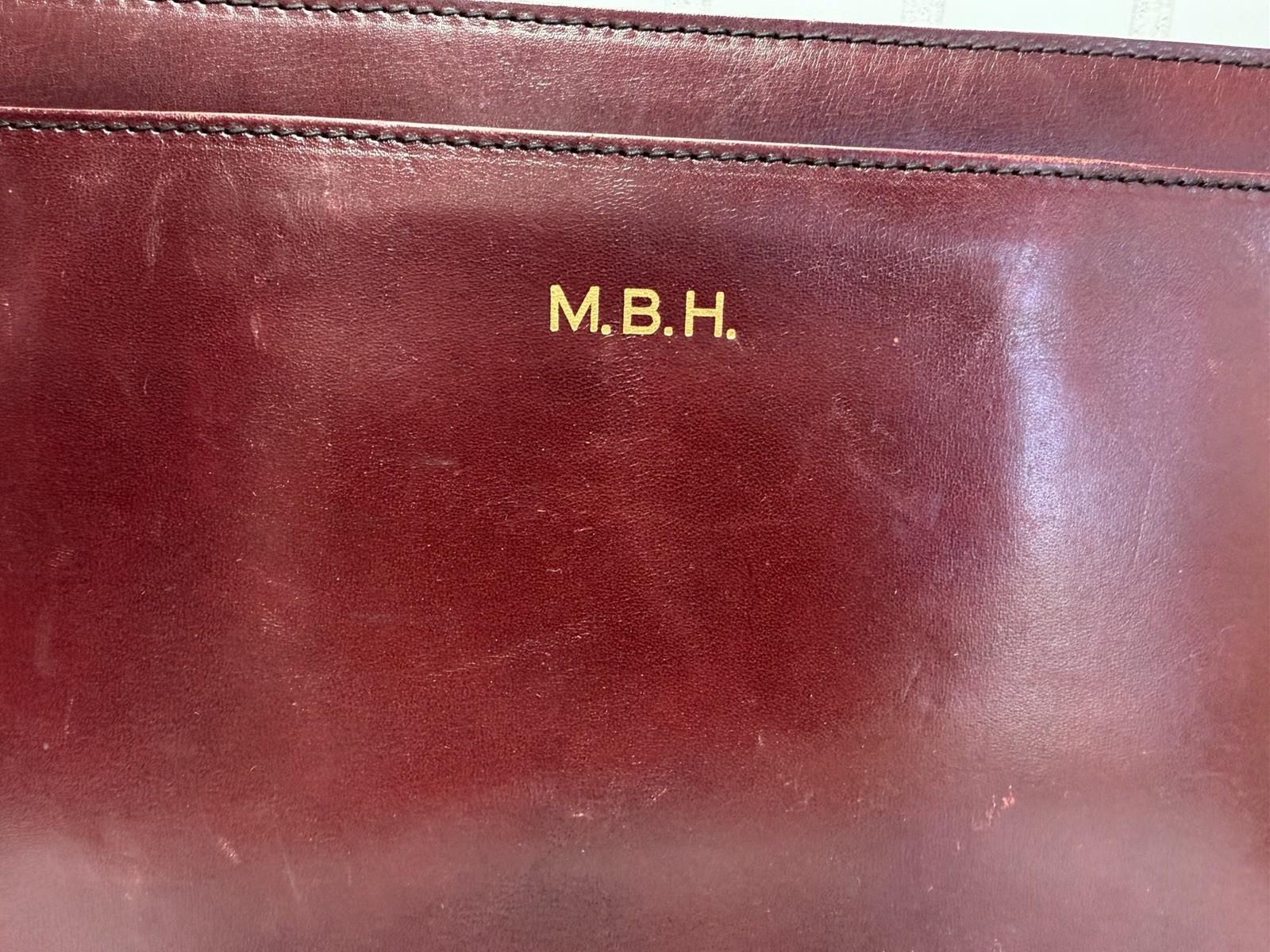 T Anthony Leather Briefcase Retractable Handles West Germany Embossed Initials