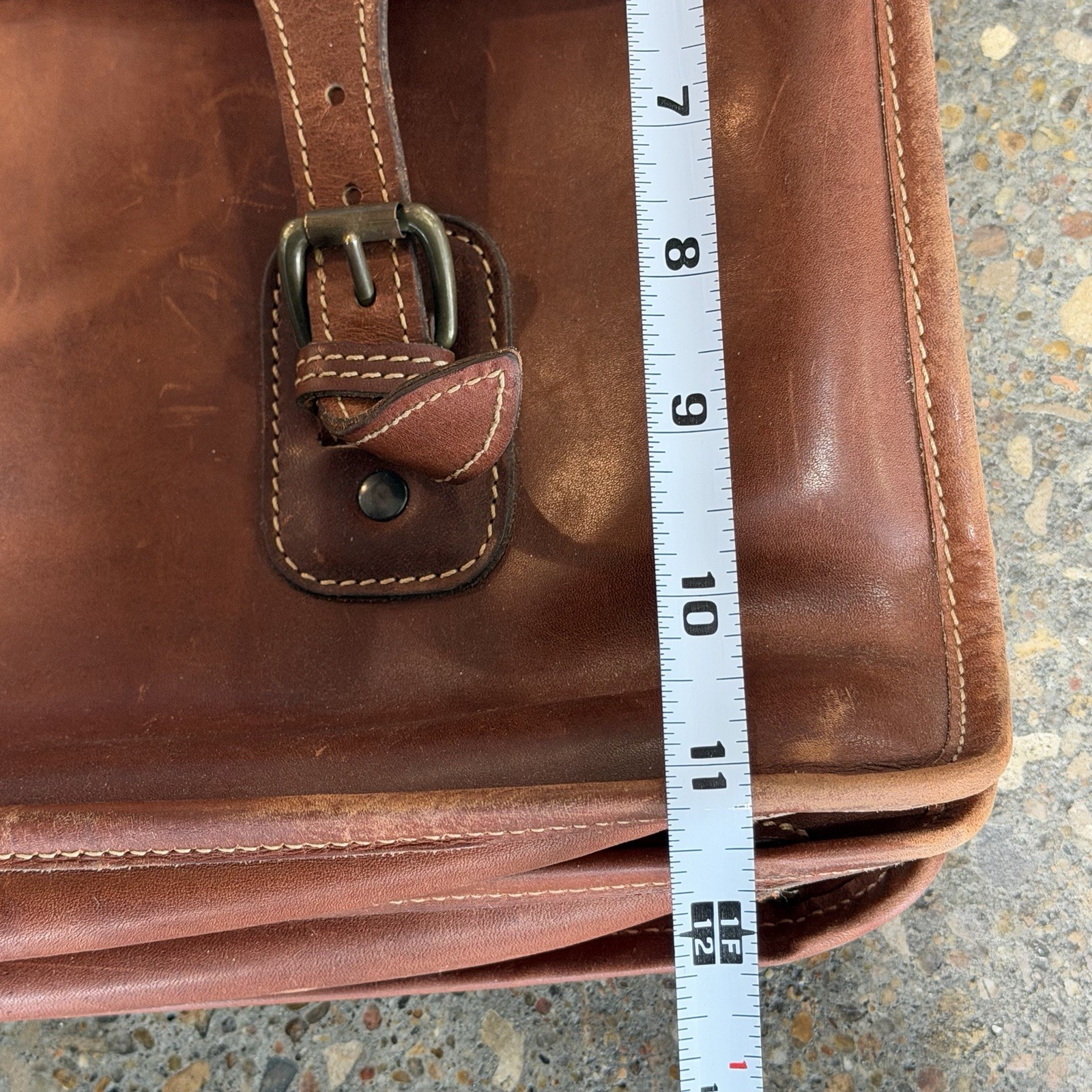 Vintage Paul Stuart Brown Leather Laptop Messenger Carry Bag Made In England