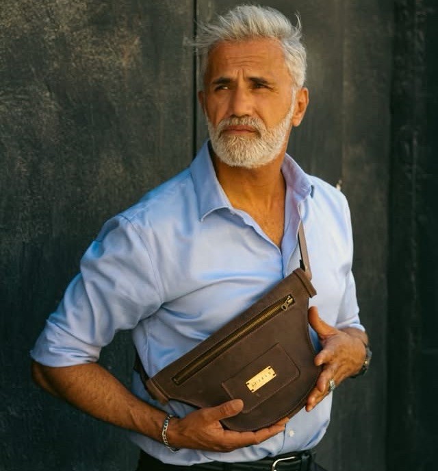 Luxury Genuine Leather Crossbody Bag Men Brown Chest Sling Premium Gift