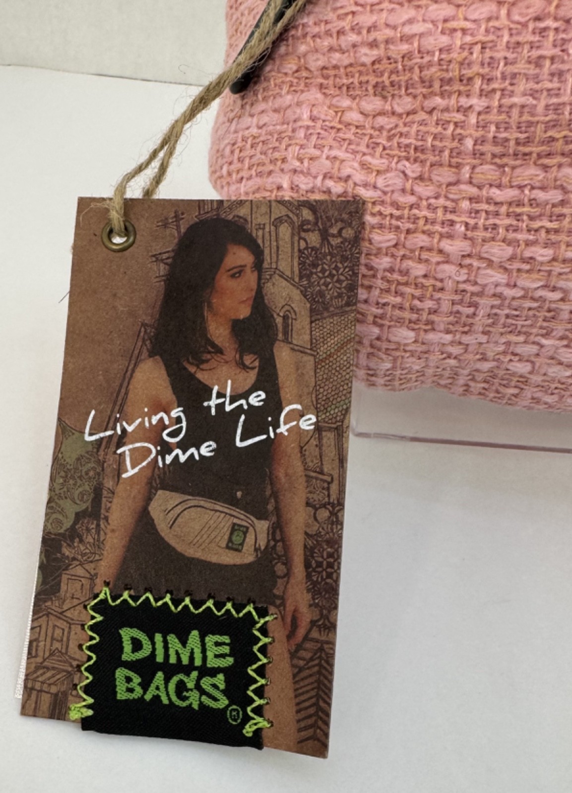 Dime Bags Pink Stash Pack Smell Proof Fanny Pack Hemp Fabric Carbon Lined