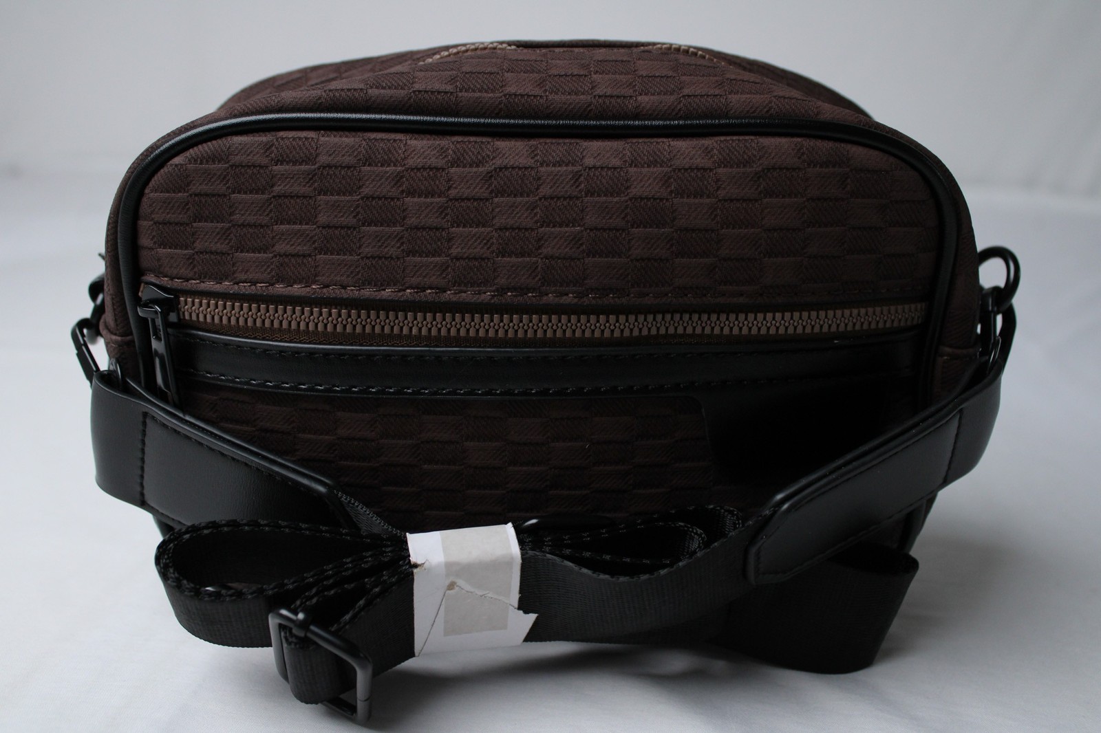 ASOS Men’s Monogram Fabric Zip Closure Crossbody Bag CA4 Brown One Size NWT