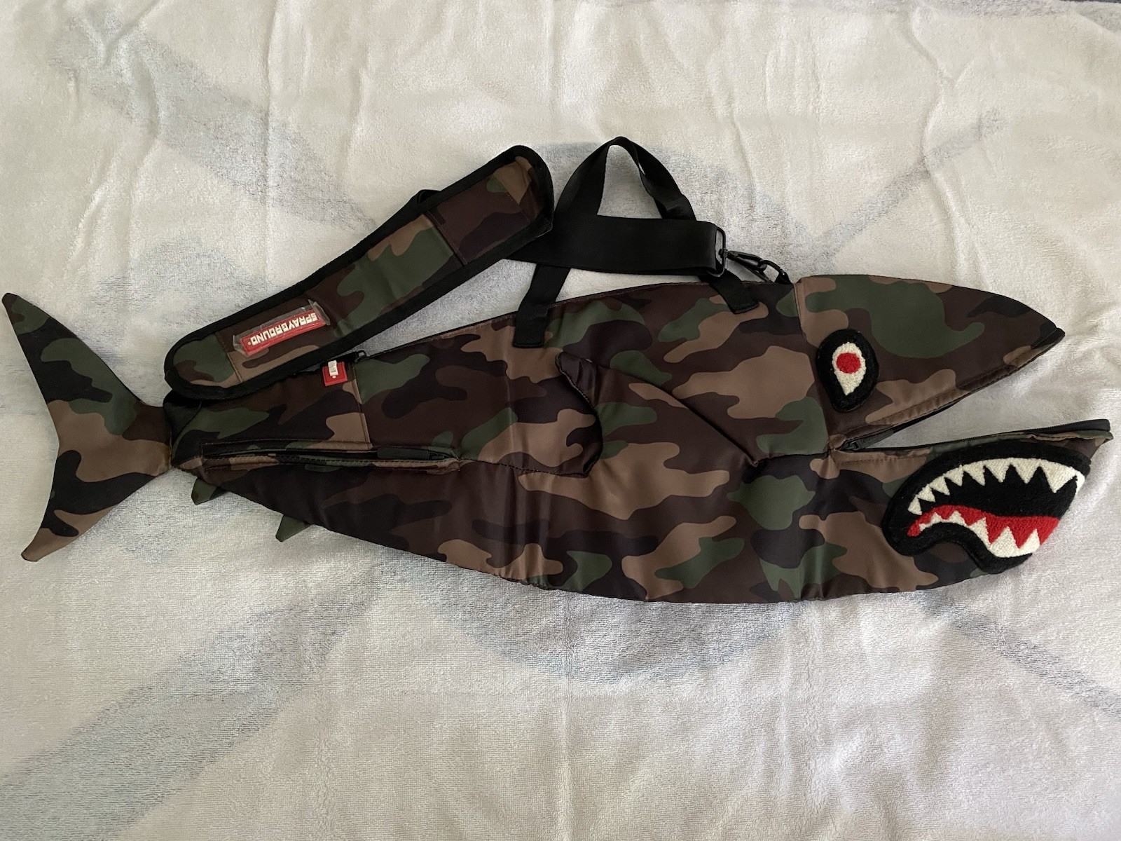 Sprayground Shark Duffle Bag Camo RARE!