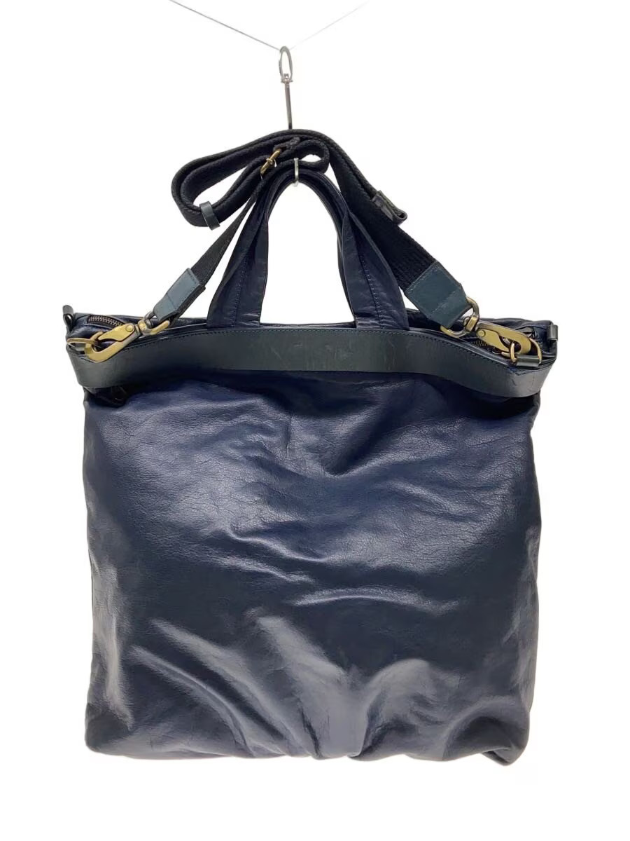 Jas-M.B. Shoulder Bag, Leather, Navy (Plain)