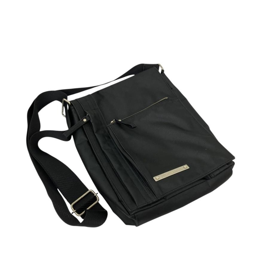 Jean Paul Gaultier Black Canvas Shoulder Bag Mens 21cm x 28cm Auth