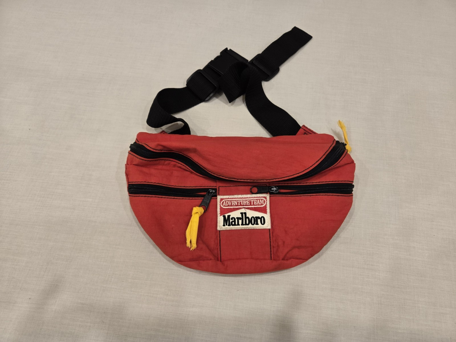 Vintage 90s Marlboro Adventure Team Red Fanny Pack Outdoor Waist Bag GUC