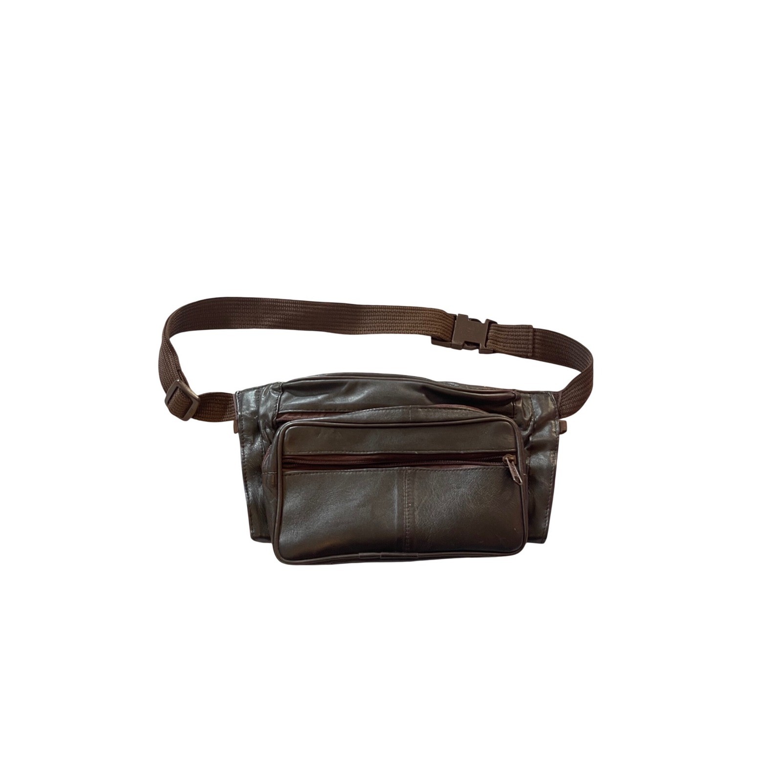 Vintage Dark Brown Leather Fanny Pack with holster Waist Bag Adjustable Strap