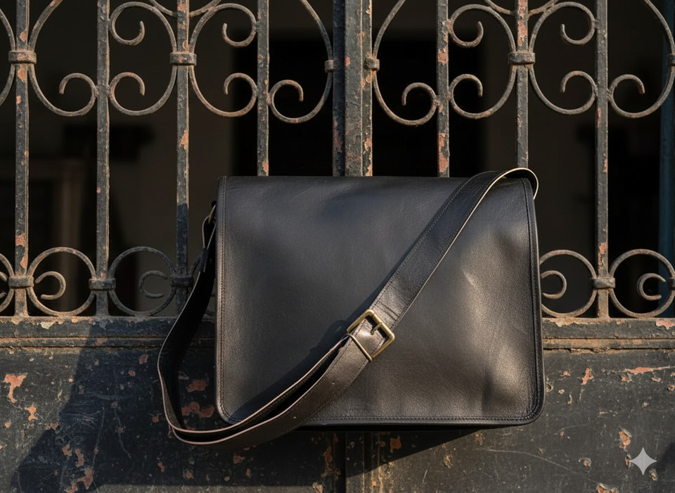 Men’s prestige Leather Vintage Laptop Handmade Messenger Black Bag Satchel