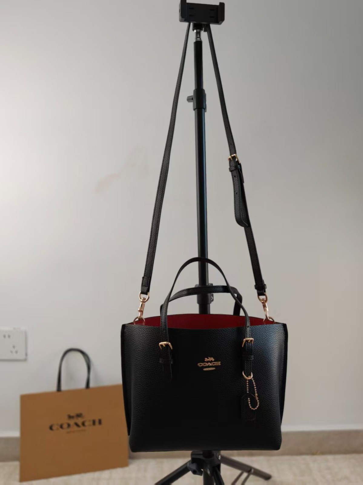 Coach C4084 Mollie Tote 25 Black 2Way Shoulder Handbag Outlet Japan