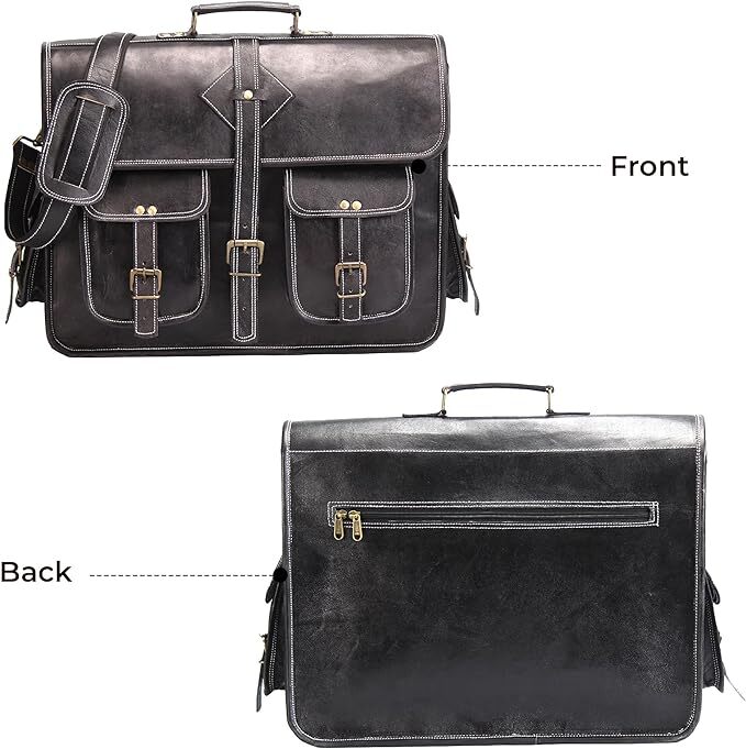 Handmade Genuine Leather Vintage Laptop Messenger Briefcase Bag – Unisex