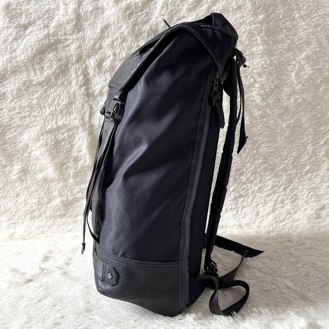 Master-piece Backpack Unisex Black Nylon Leather 15cm 30cm 50cm Excellent