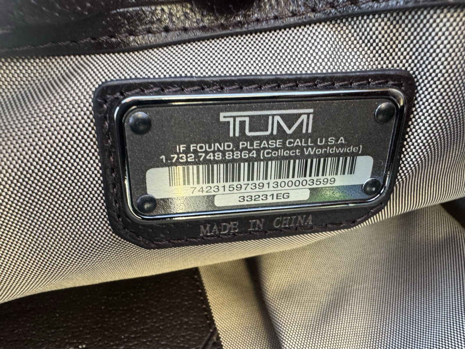 TUMI Astor Dorilton Gray Dark Brown Leather Business Shoulder Bag Briefcase