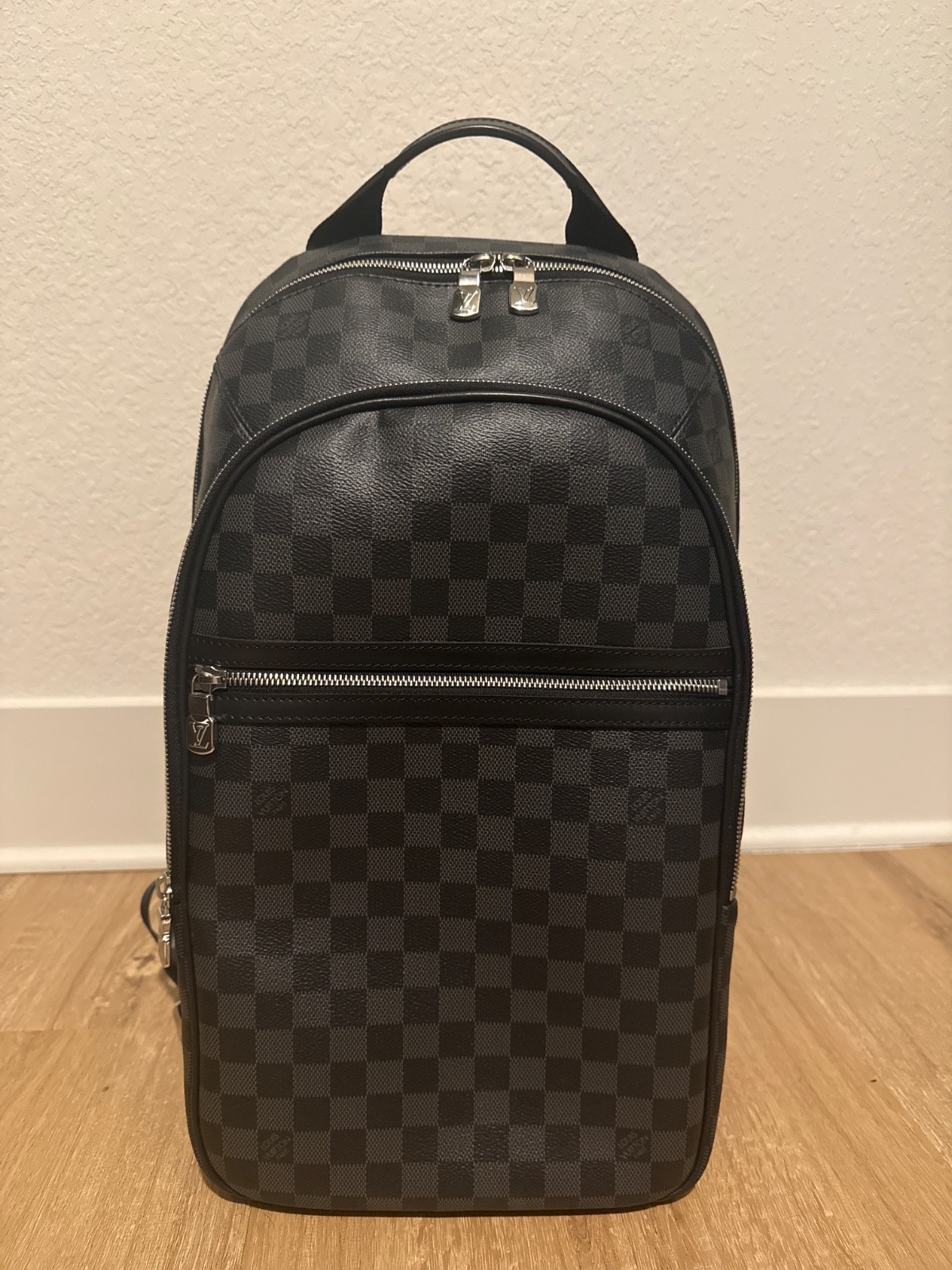 Louis Vuitton Michael Backpack Damier Graphite Authentic LV Bag Black Microchip
