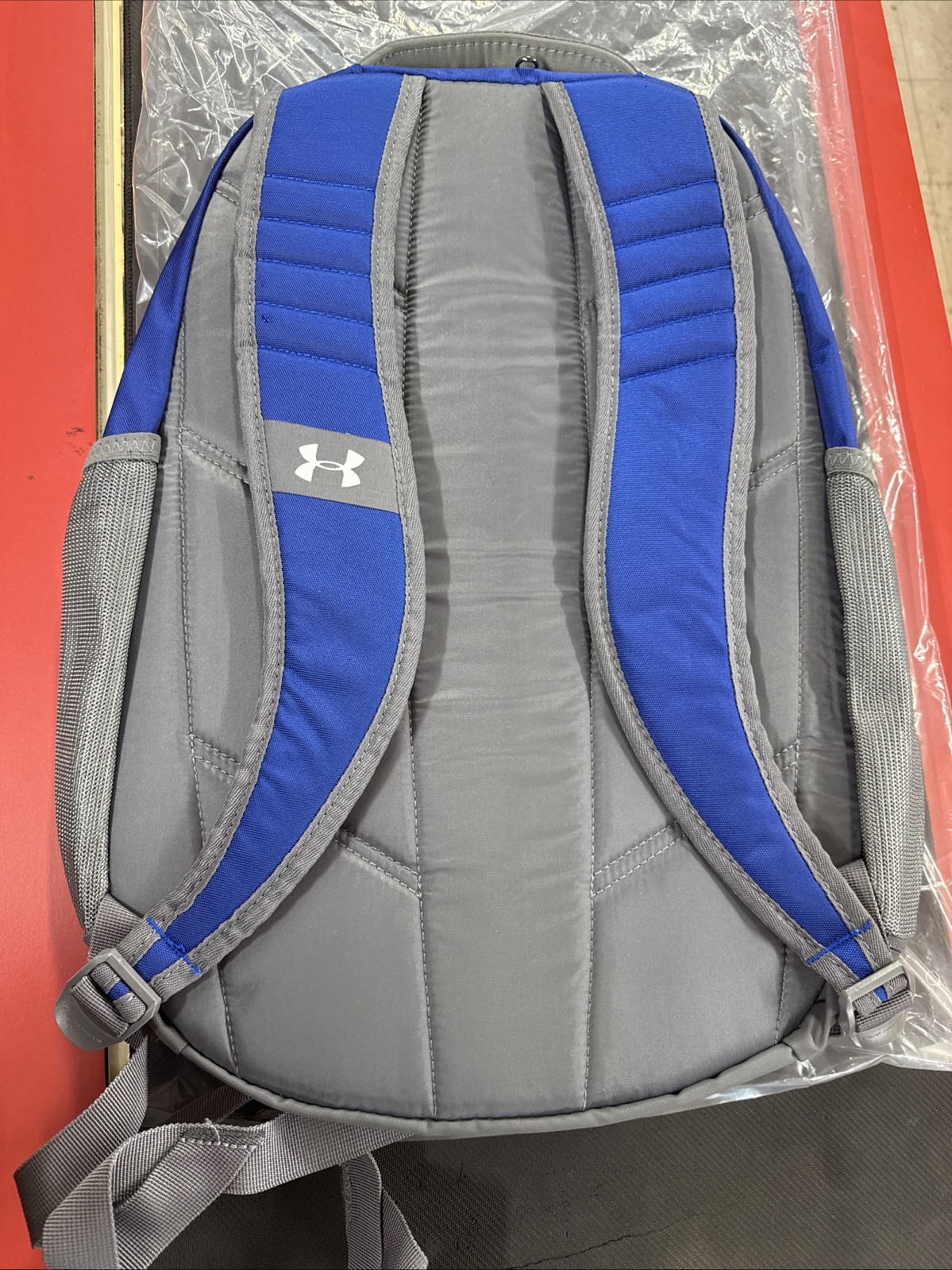 Under Armour Team Hustle Storm Backpack Royal Blue/Grey Water Repellant NWT Bag
